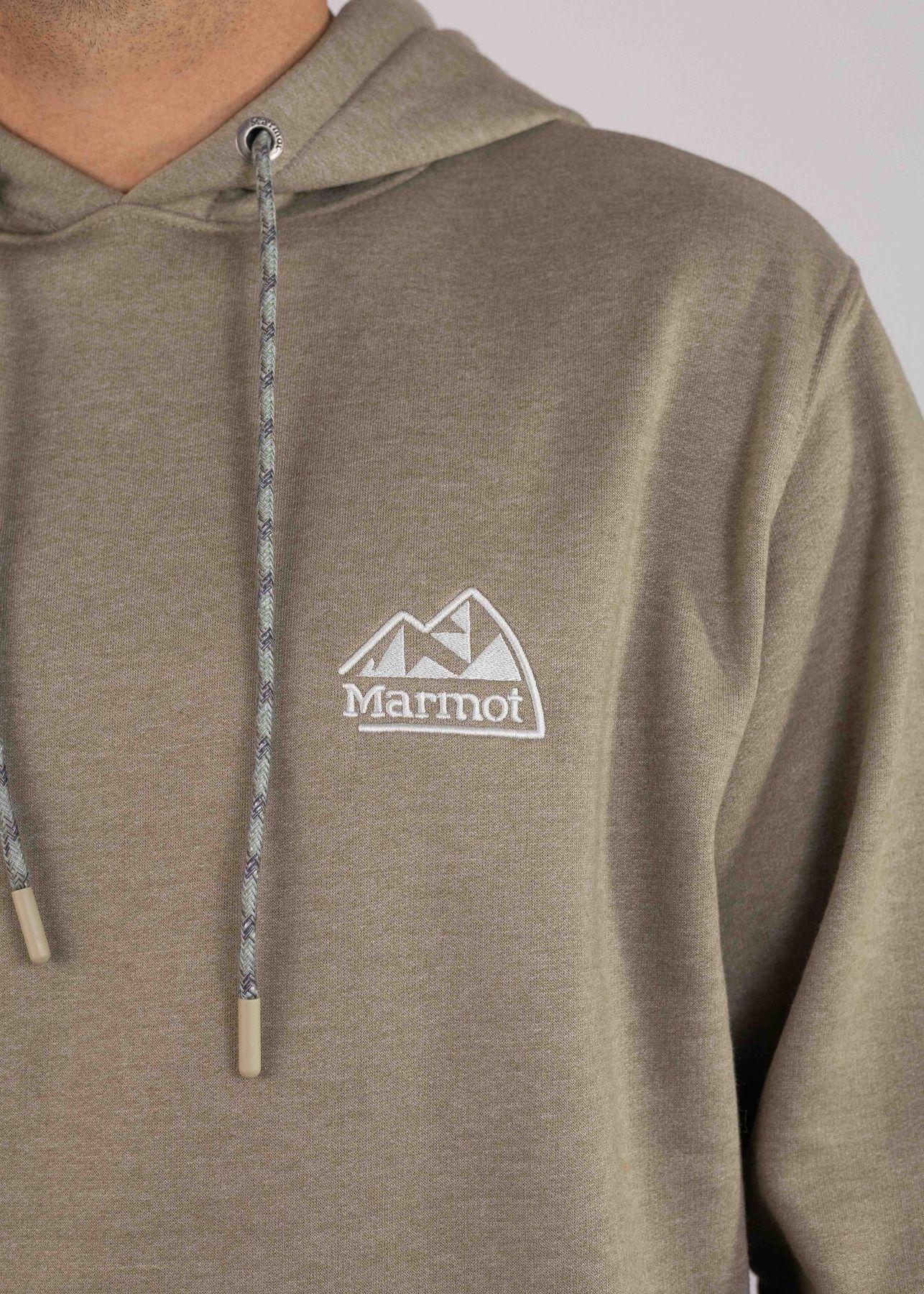 Polerón Marmot Hombre Chest Retro Logo Hoody Café-4