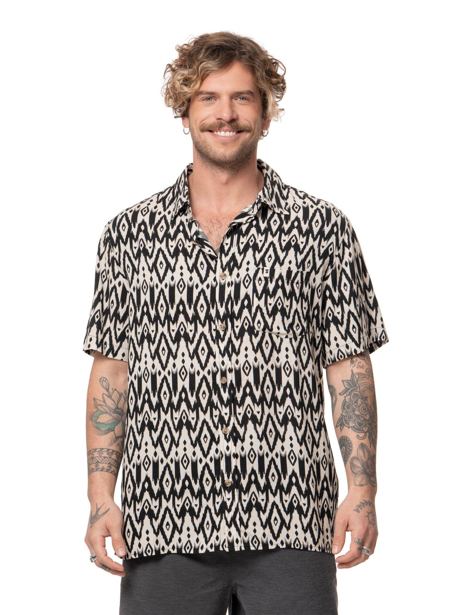 Camisa Stoked Hombre Hooks Gris-0
