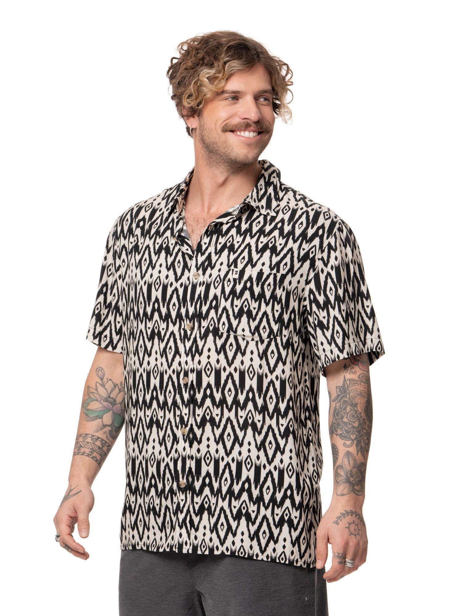 Camisa Stoked Hombre Hooks Gris-1