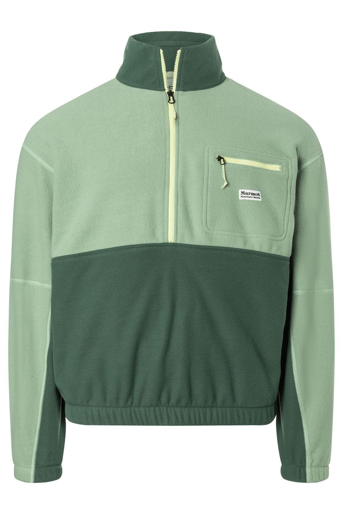 Polar Marmot Hombre Retro Rocklin Half Zip Verde-3