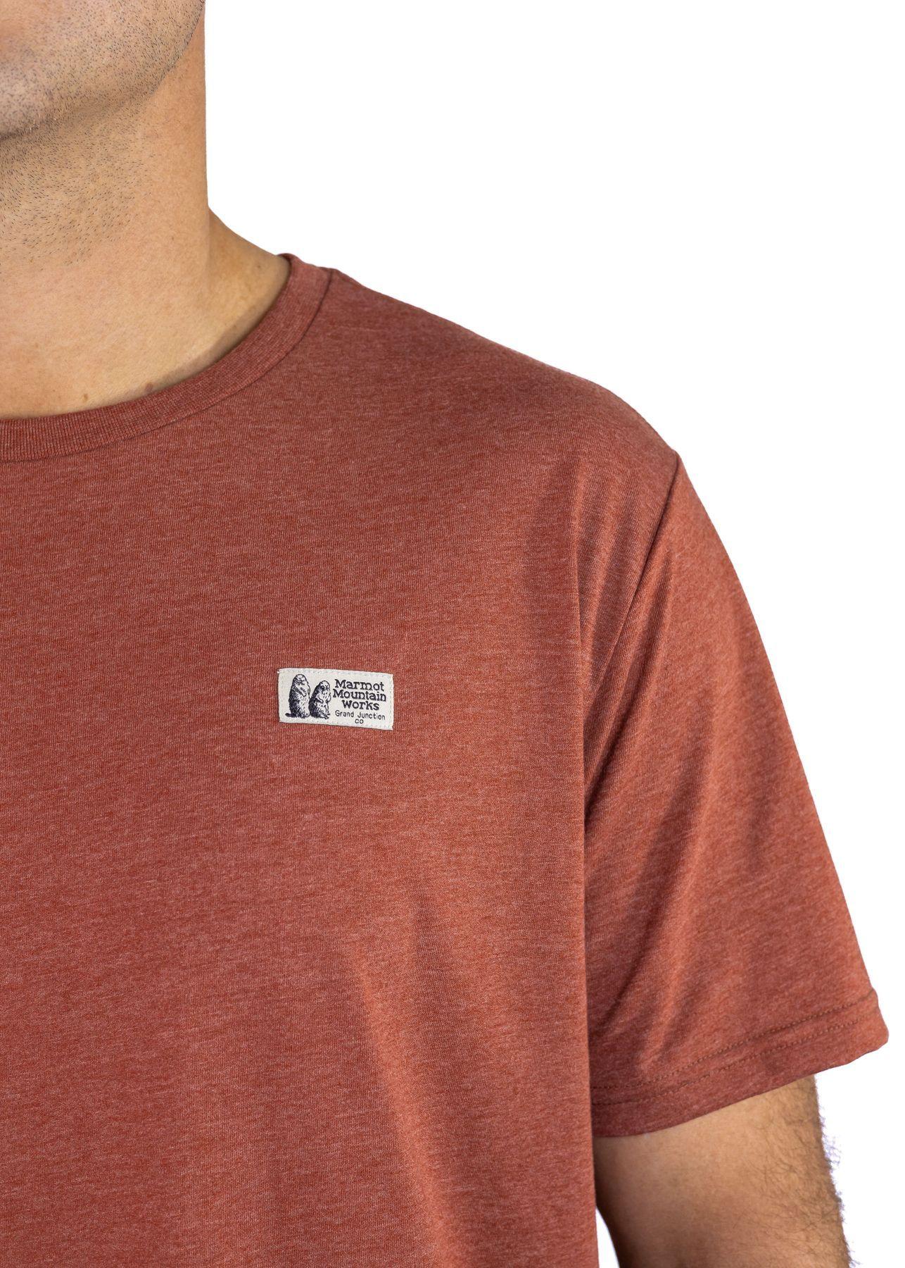 Polera Marmot Hombre Chest Label Tee Naranjo-3