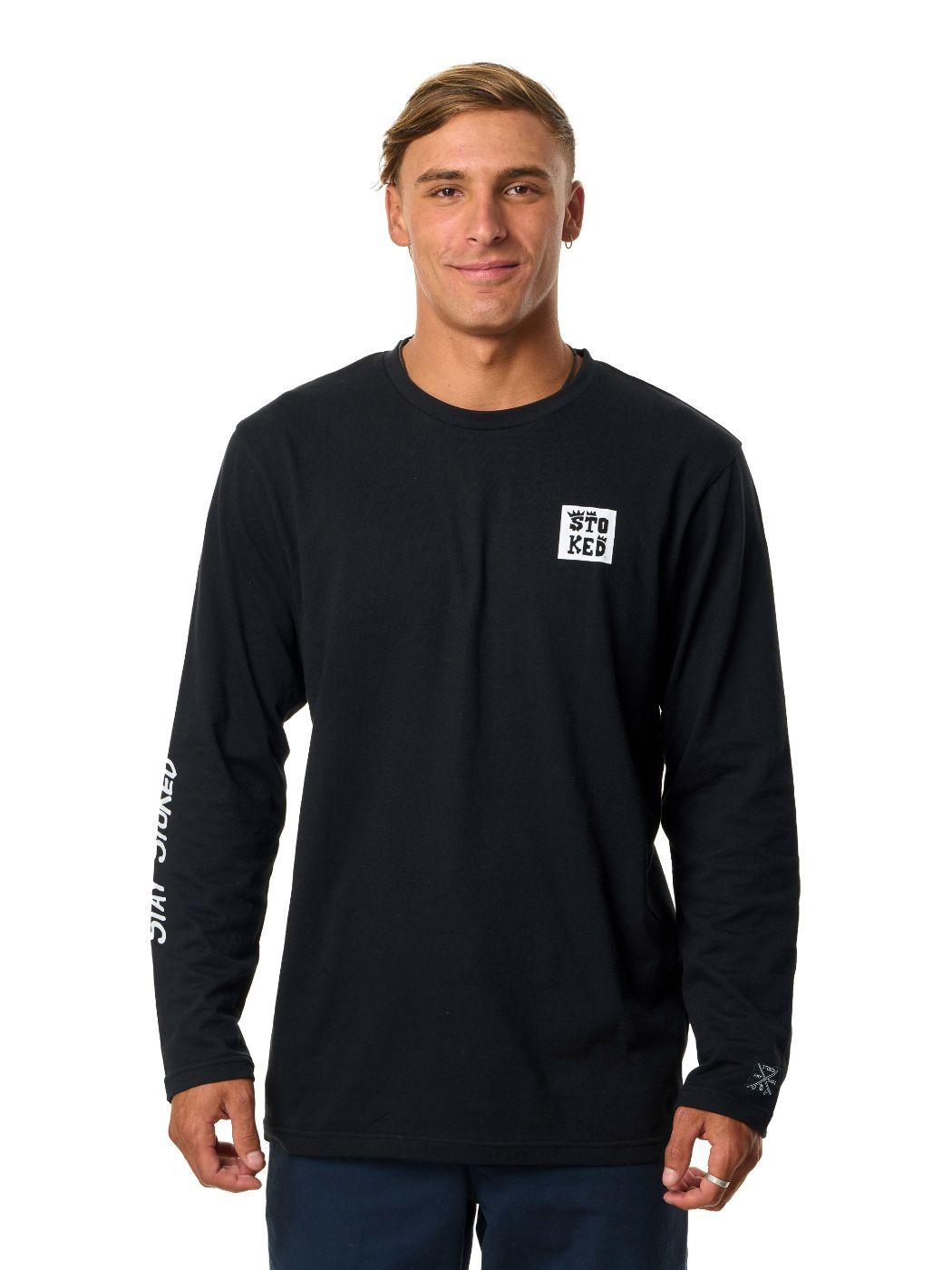 Polera Stoked Hombre Logo Ml Negro-0