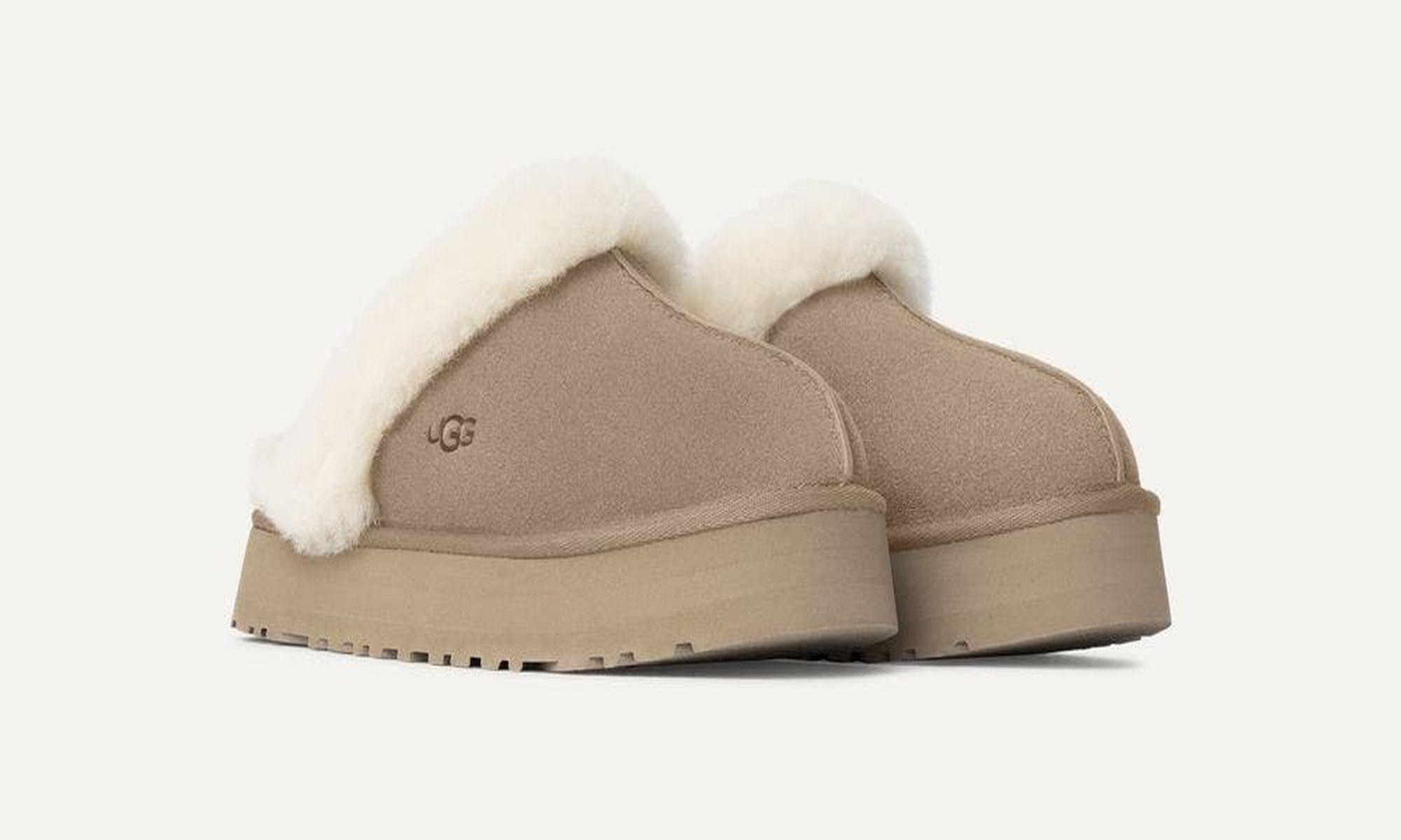 Pantufla UGG Mujer Disquette Beige-1