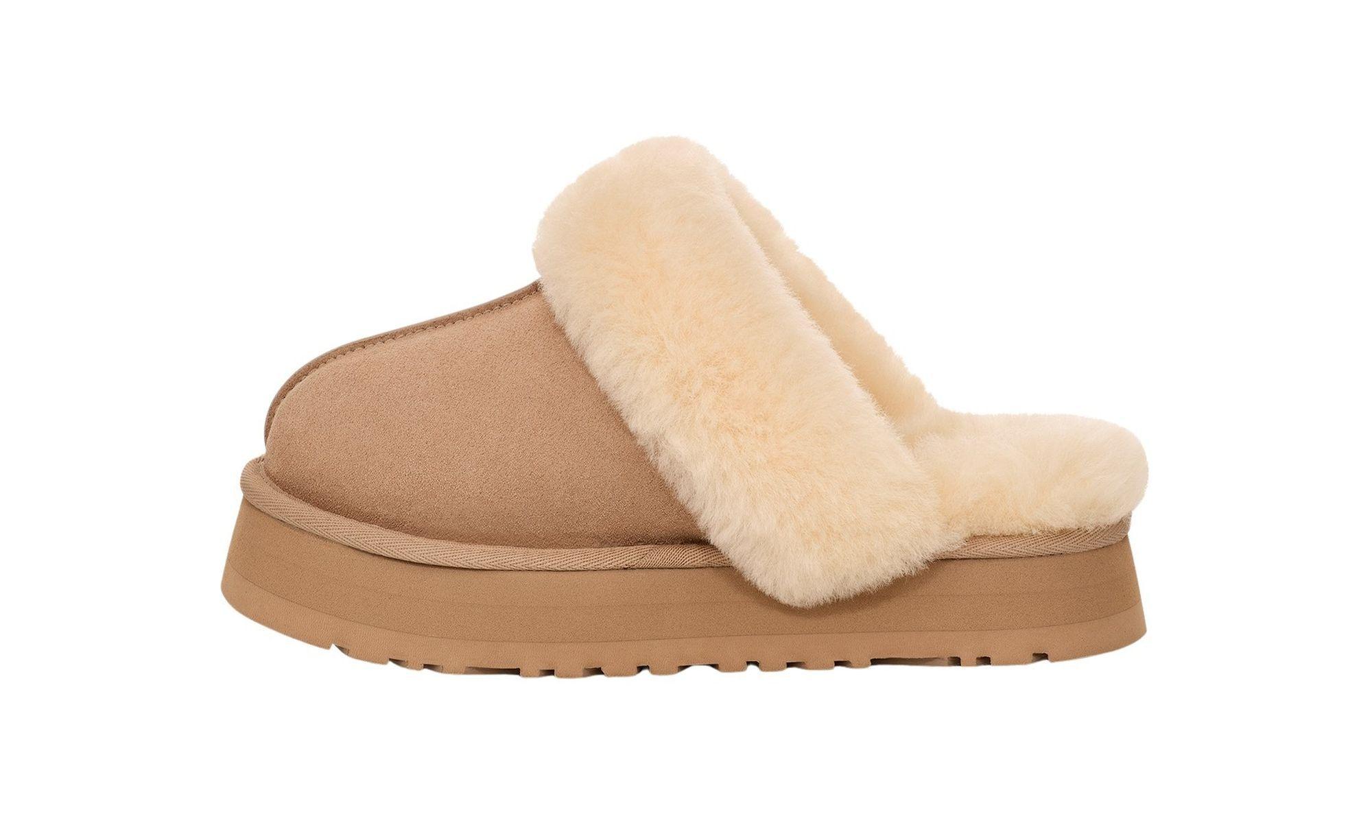 Pantufla UGG Mujer Disquette Beige-3