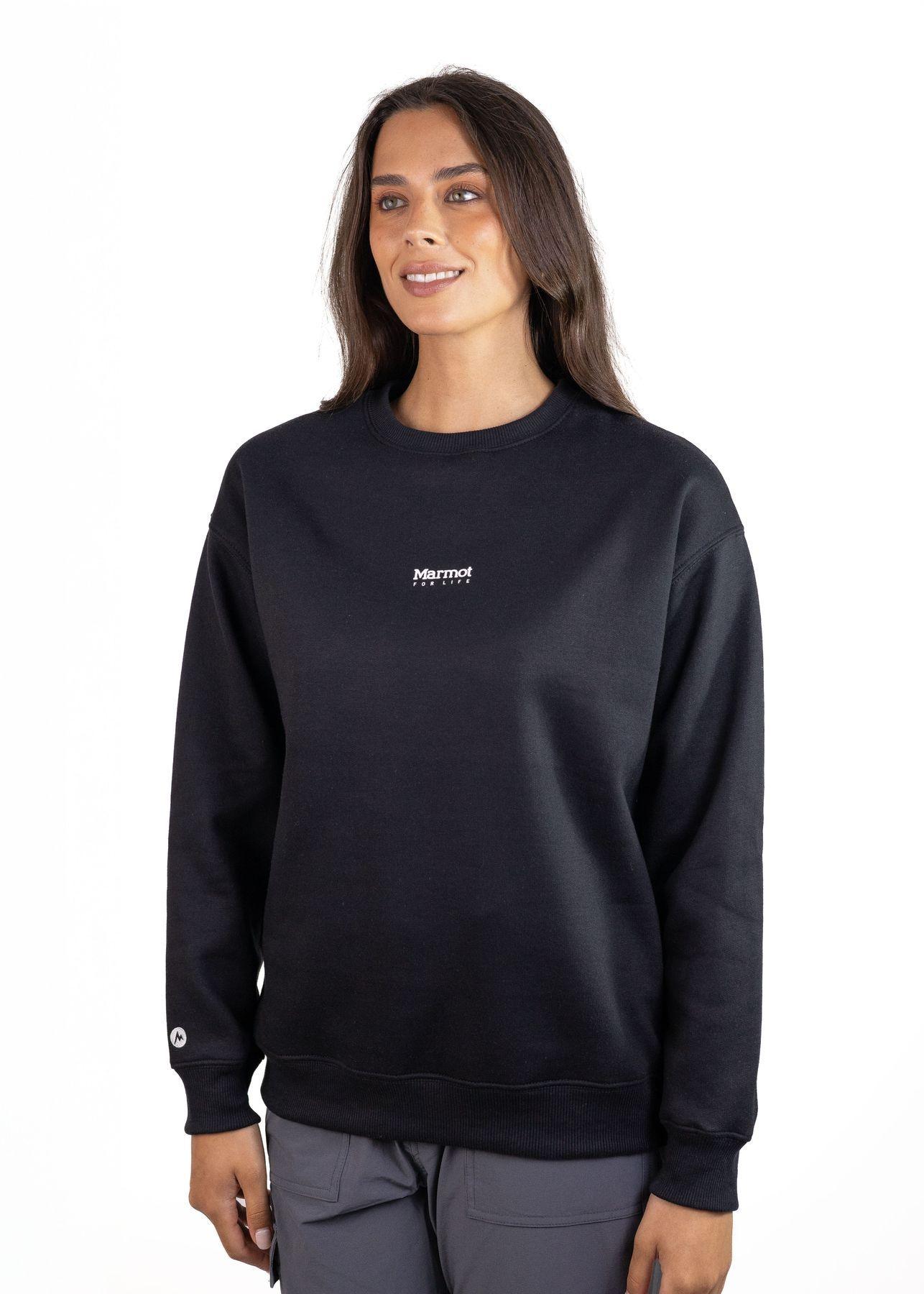Polerón Marmot Mujer Mini Logo Crew Negro-0