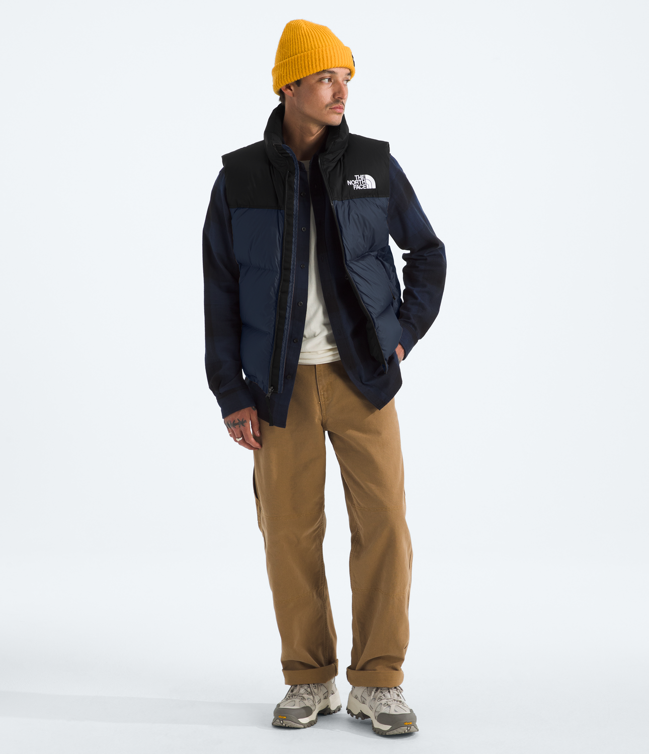 Chaqueta De Pluma 1996 Retro Nuptse Vest Hombre Azul Marino-2