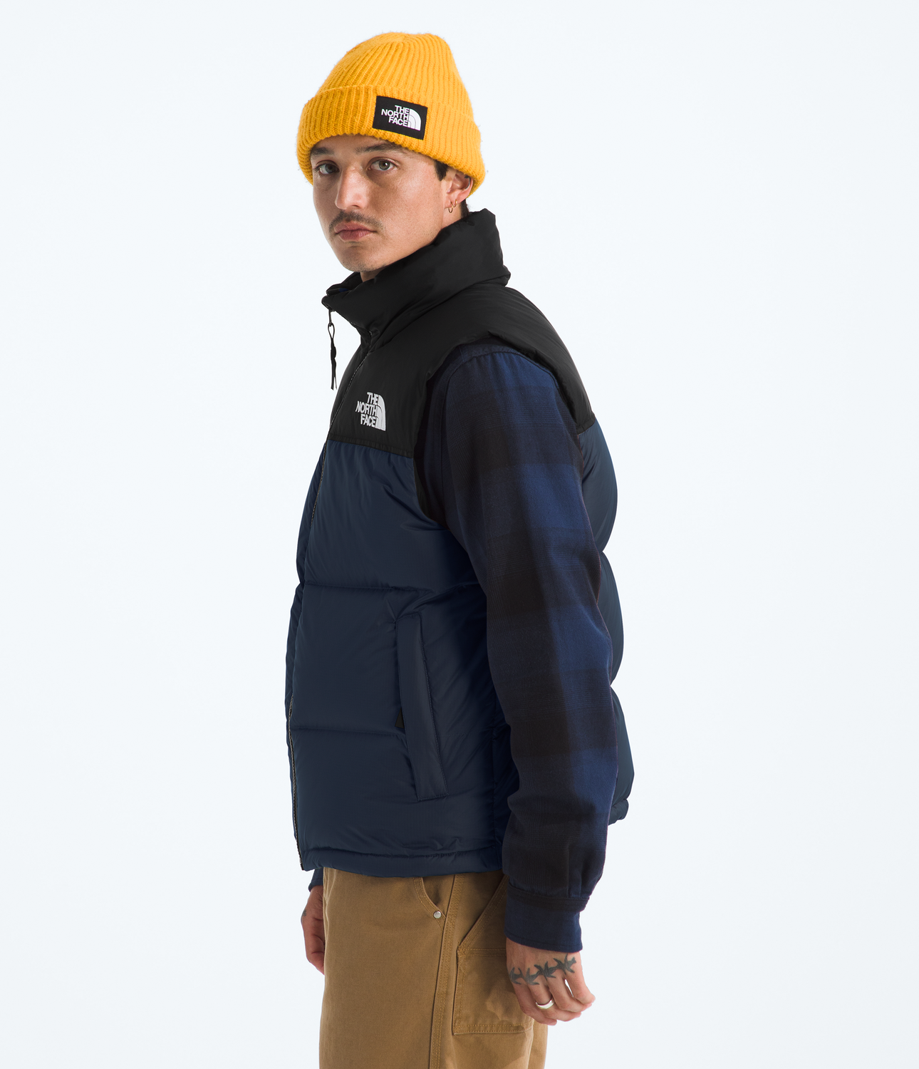 Chaqueta De Pluma 1996 Retro Nuptse Vest Hombre Azul Marino-3