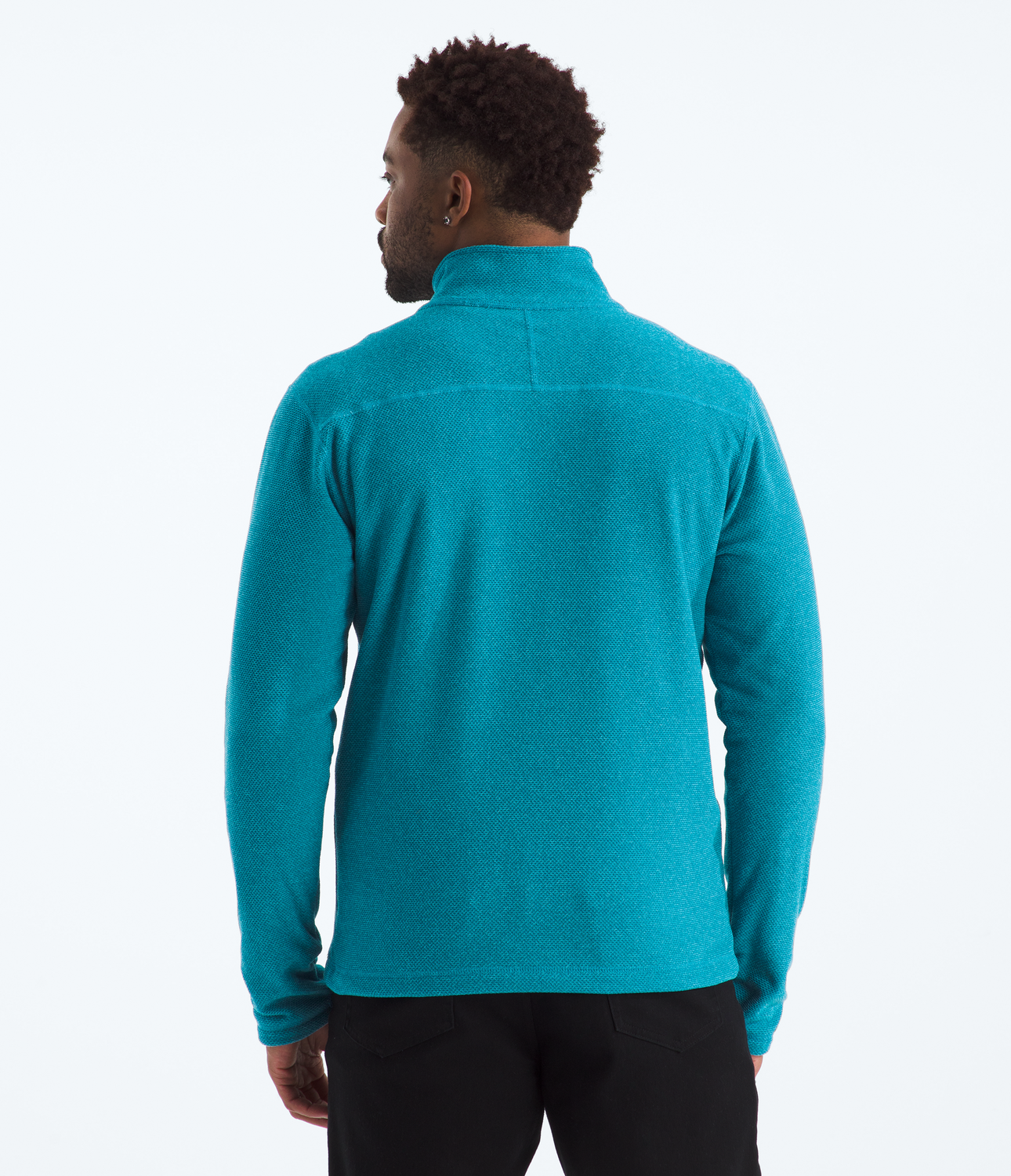 Polar Textured Cap Rock ¼ Zip Hombre Azul-1