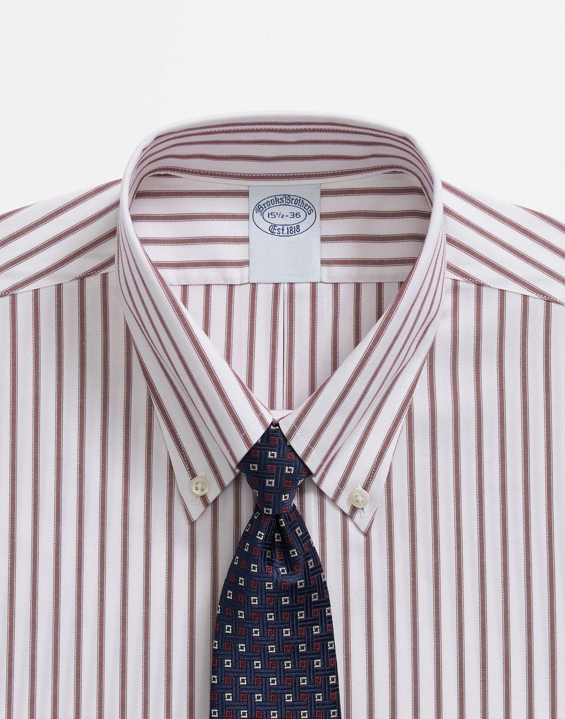 Camisa Brooks Brothers Hombre Ds Ni Sppt Pbd Reg Burdeo-1