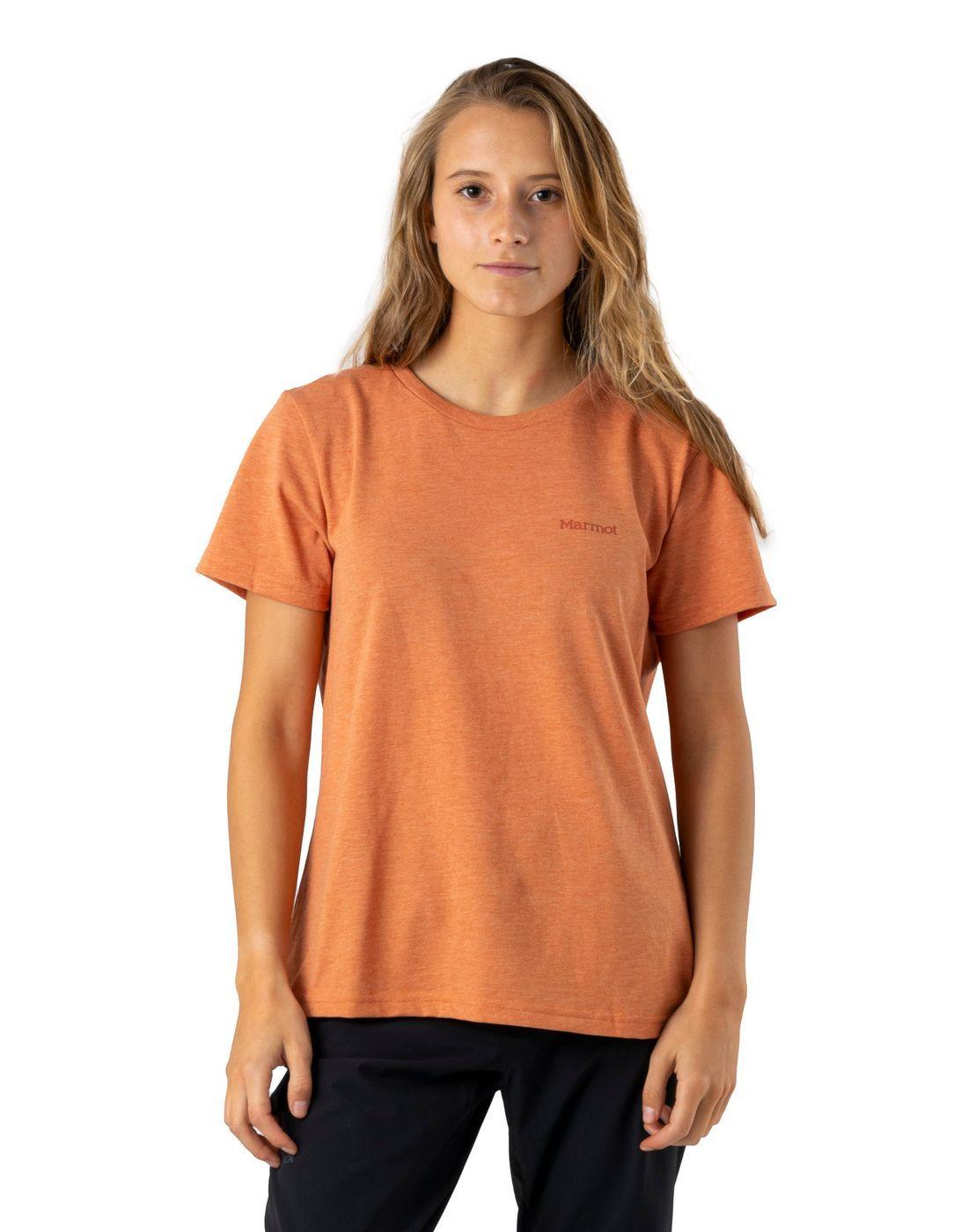 Polera Marmot Mujer Chest Logo Tee Naranja-0