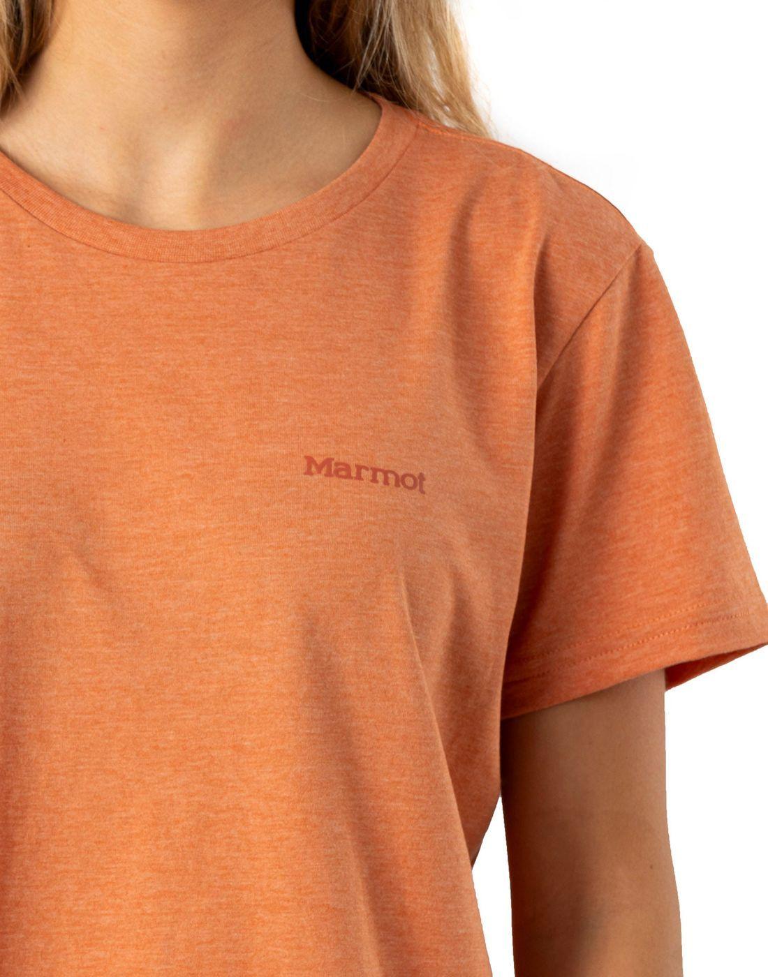Polera Marmot Mujer Chest Logo Tee Naranja-3