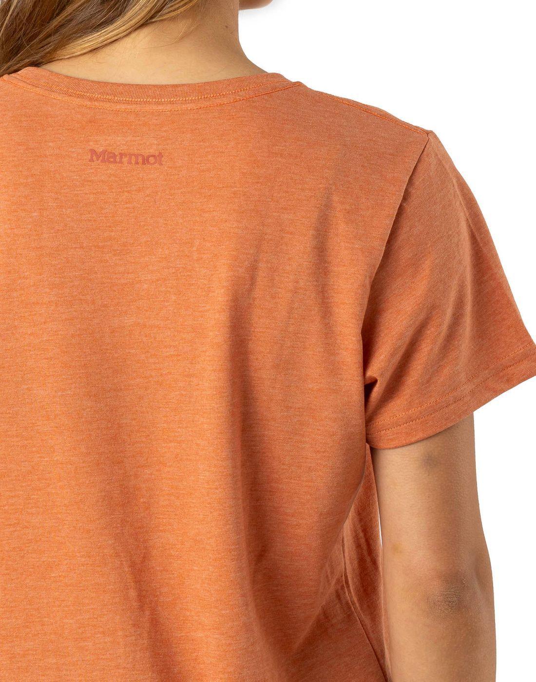 Polera Marmot Mujer Chest Logo Tee Naranja-4
