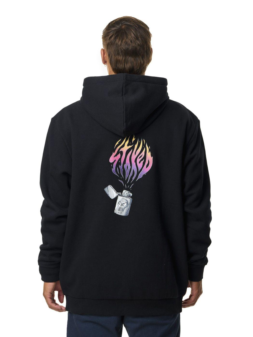 Polerón Stoked Hombre Art Logo Negro-2
