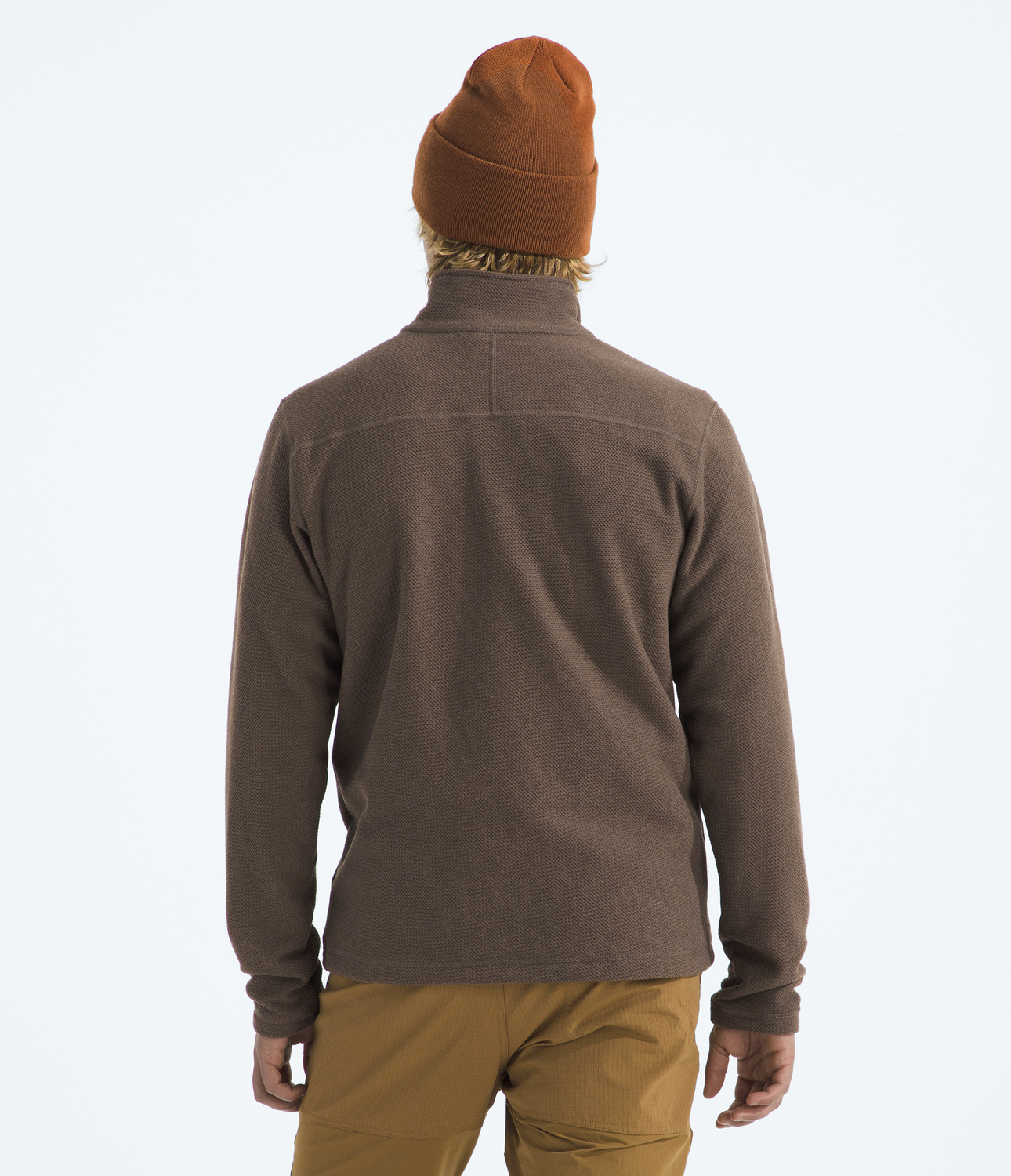 Polar Textured Cap Rock ¼ Zip Hombre Café-1