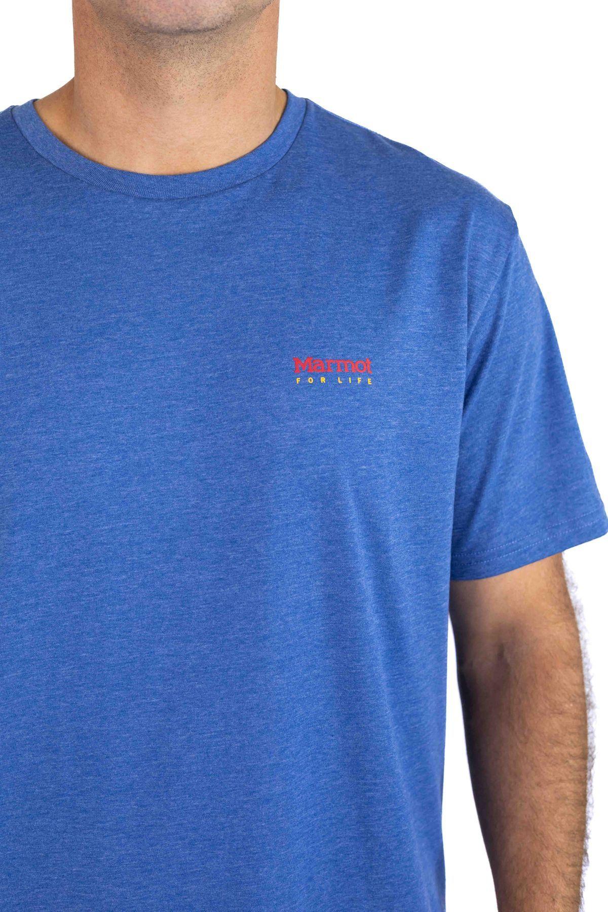 Polera Marmot Hombre For Life Chest Logo Azul V25-1