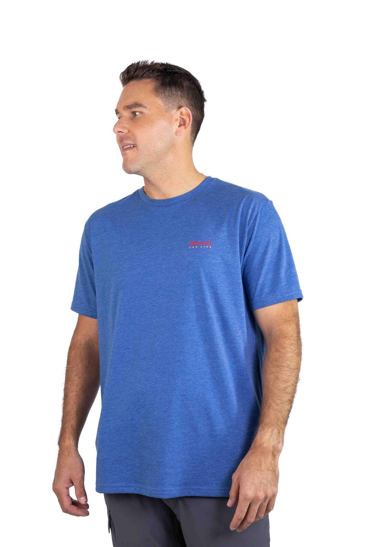 Polera Marmot Hombre For Life Chest Logo Azul V25-3