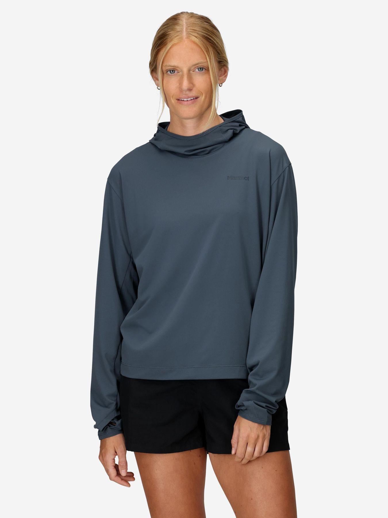 Polera Marmot Mujer Arex Upf50 Hoody Azul-0