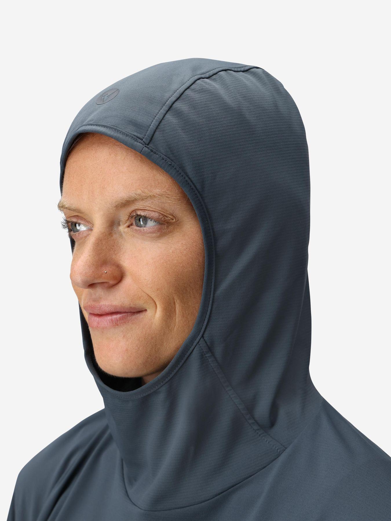 Polera Marmot Mujer Arex Upf50 Hoody Azul-3