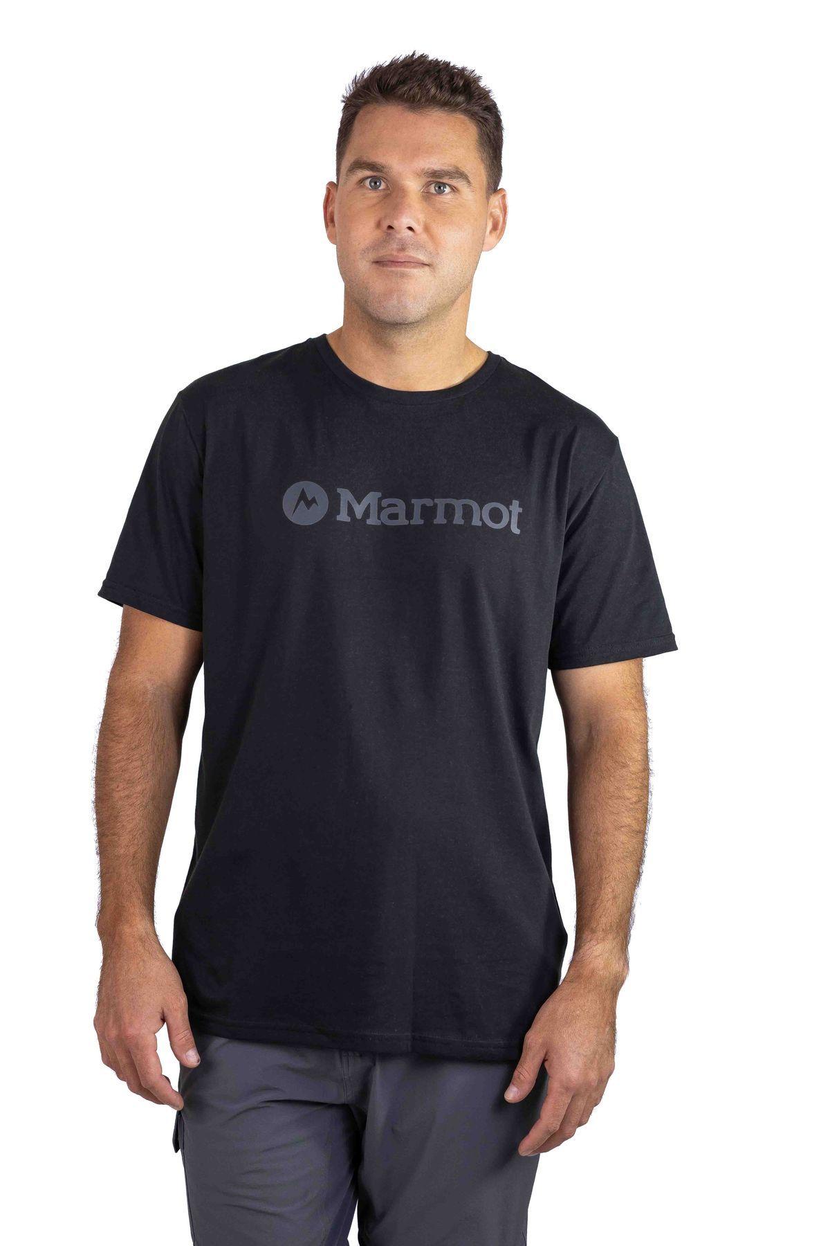 Polera Marmot Hombre Logo Tee Negro-3