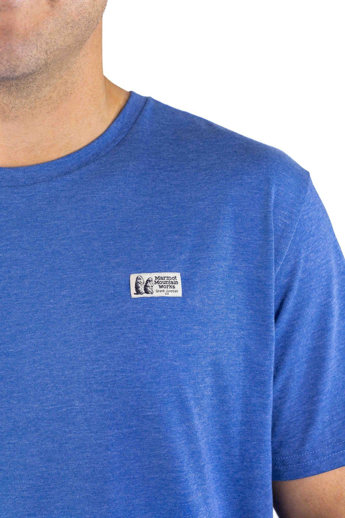 Polera Marmot Hombre Chest Label Tee Azul-3