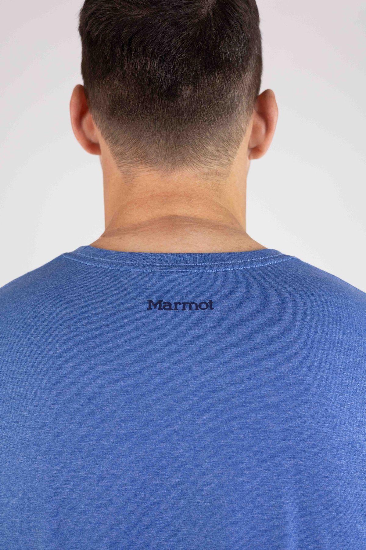 Polera Marmot Hombre Chest Label Tee Azul-4