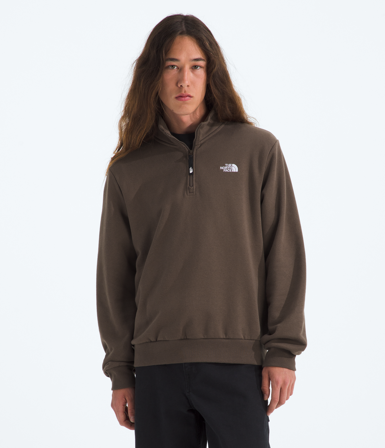 Poleron Evo Simple Dome 1/4 Zip Hombre Café-0