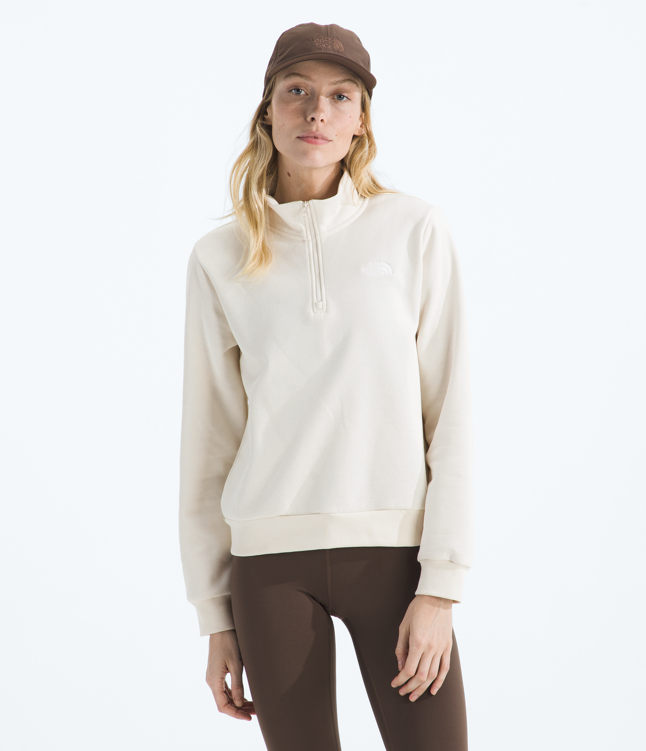 Poleron Evo Simple Dome 1/4 Zip Mujer Blanco Invierno-0