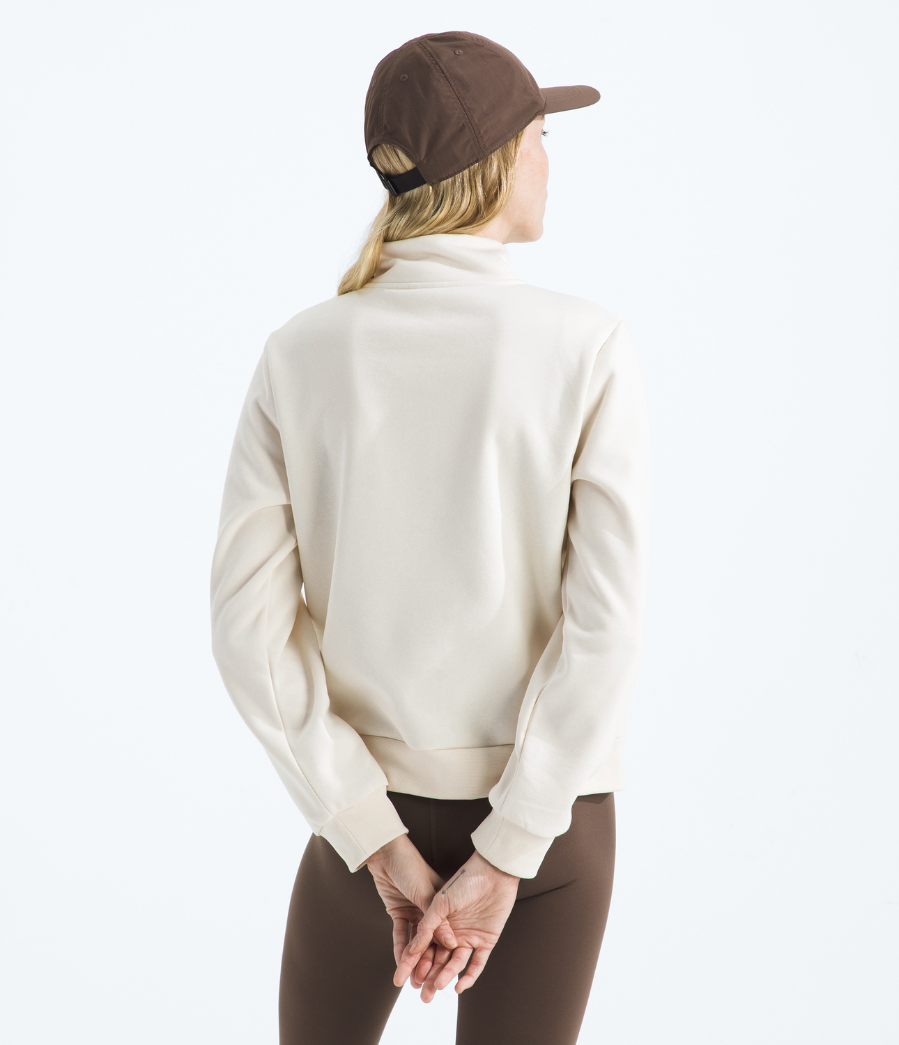 Poleron Evo Simple Dome 1/4 Zip Mujer Blanco Invierno-1