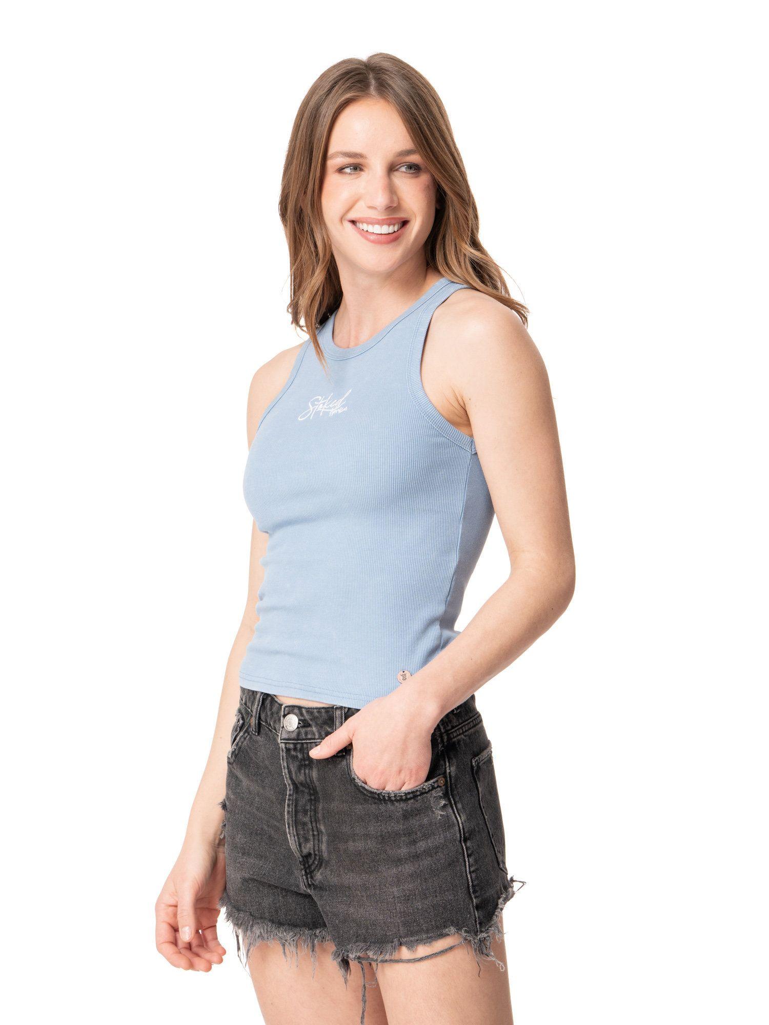 Polera Stoked Mujer Lip Azul-1