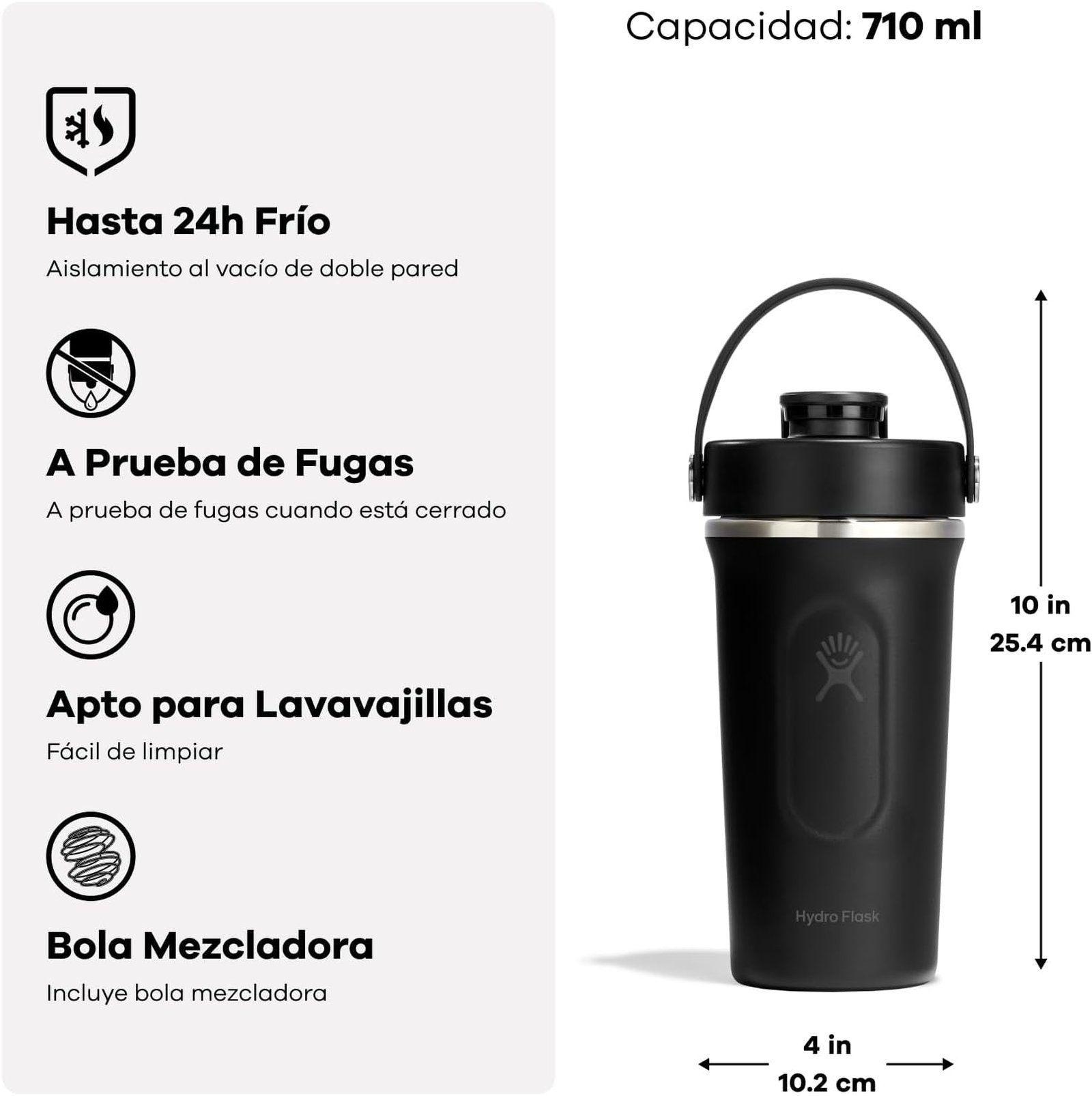 Botella Hydroflask Shaker Insulada 710Ml Negro V26-2