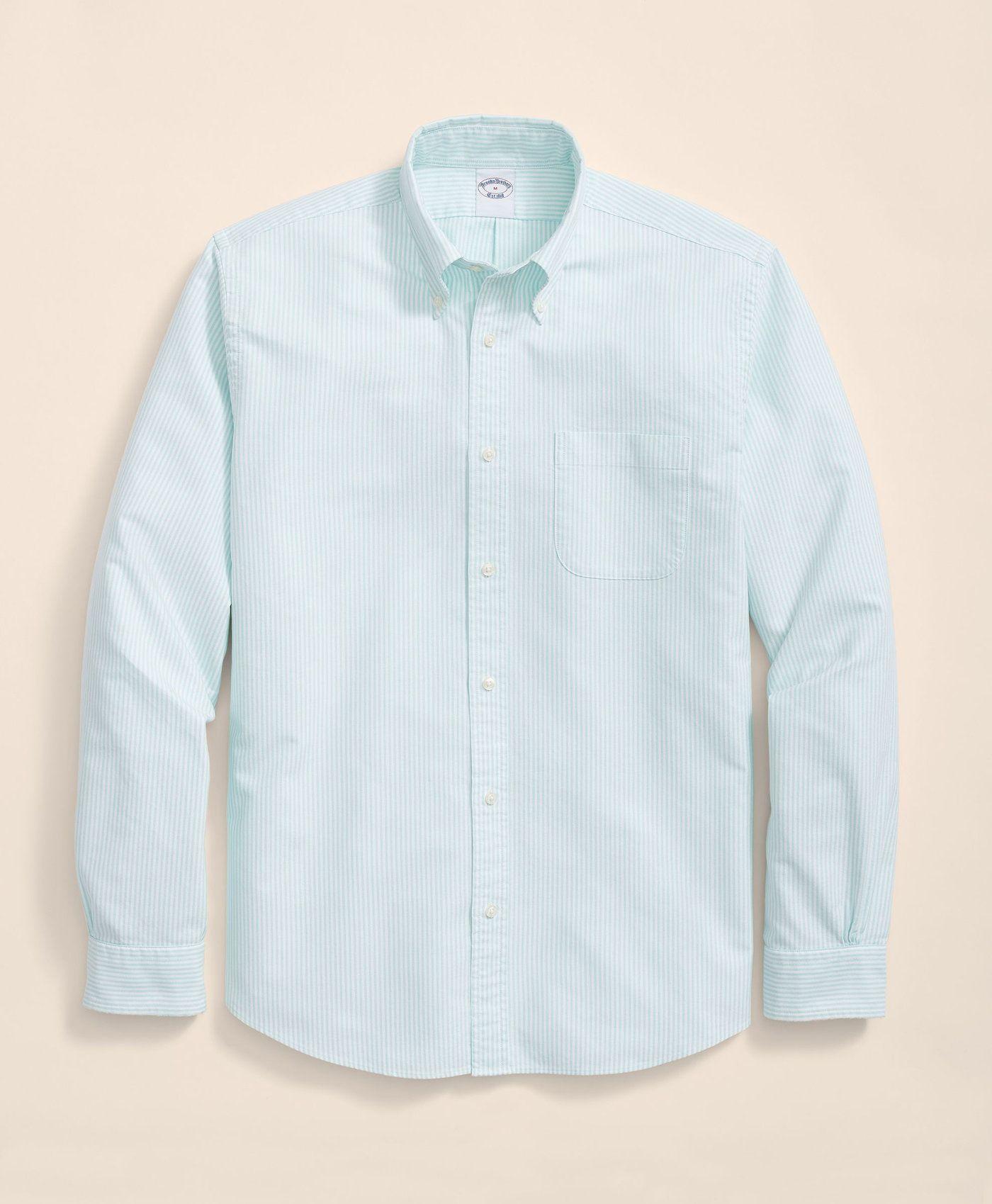 Camisa Brooks Brothers Hombre Spt Fdy Ox Candy Stripe Verde-0