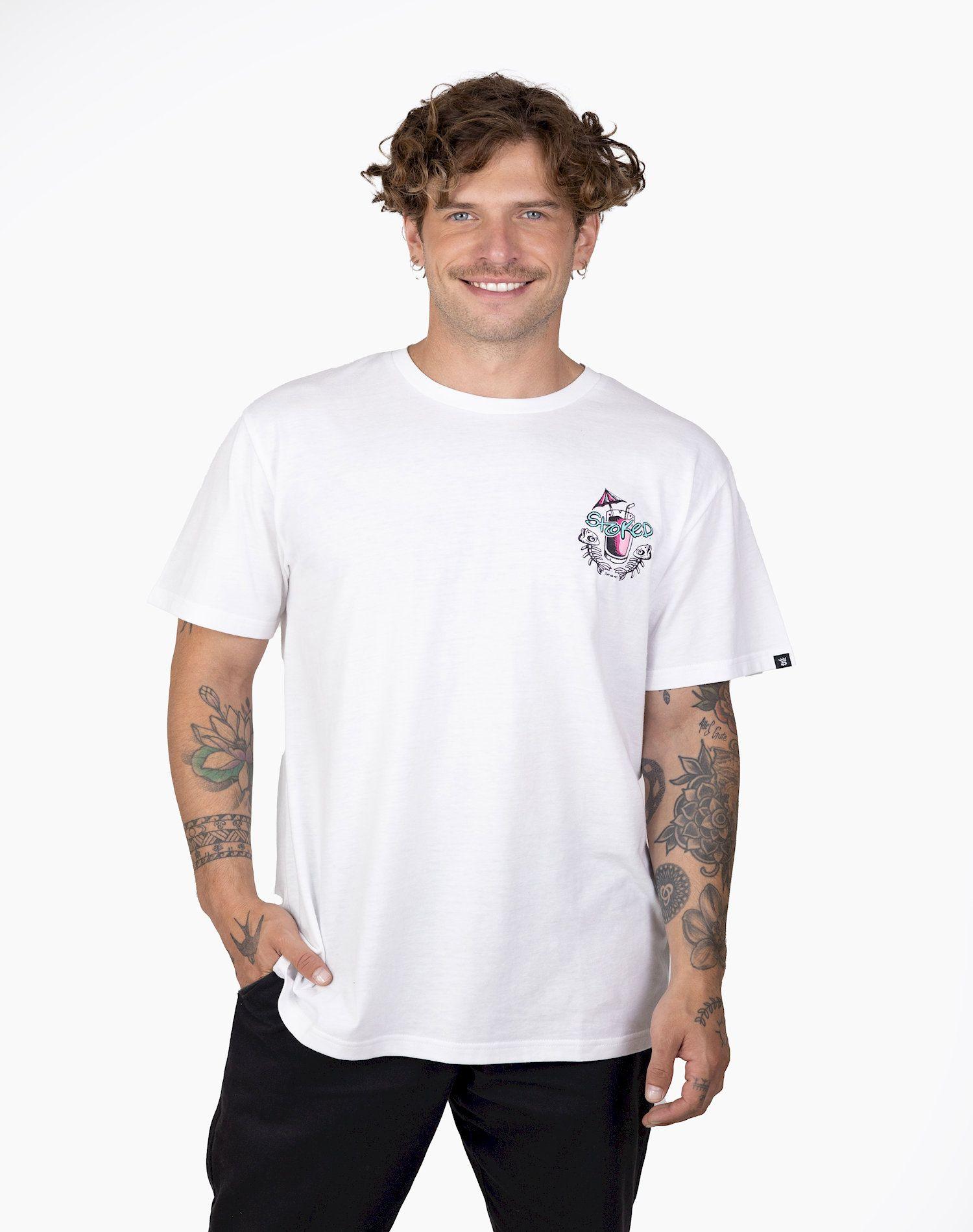 Polera Stoked Hombre Shark Blanco-0