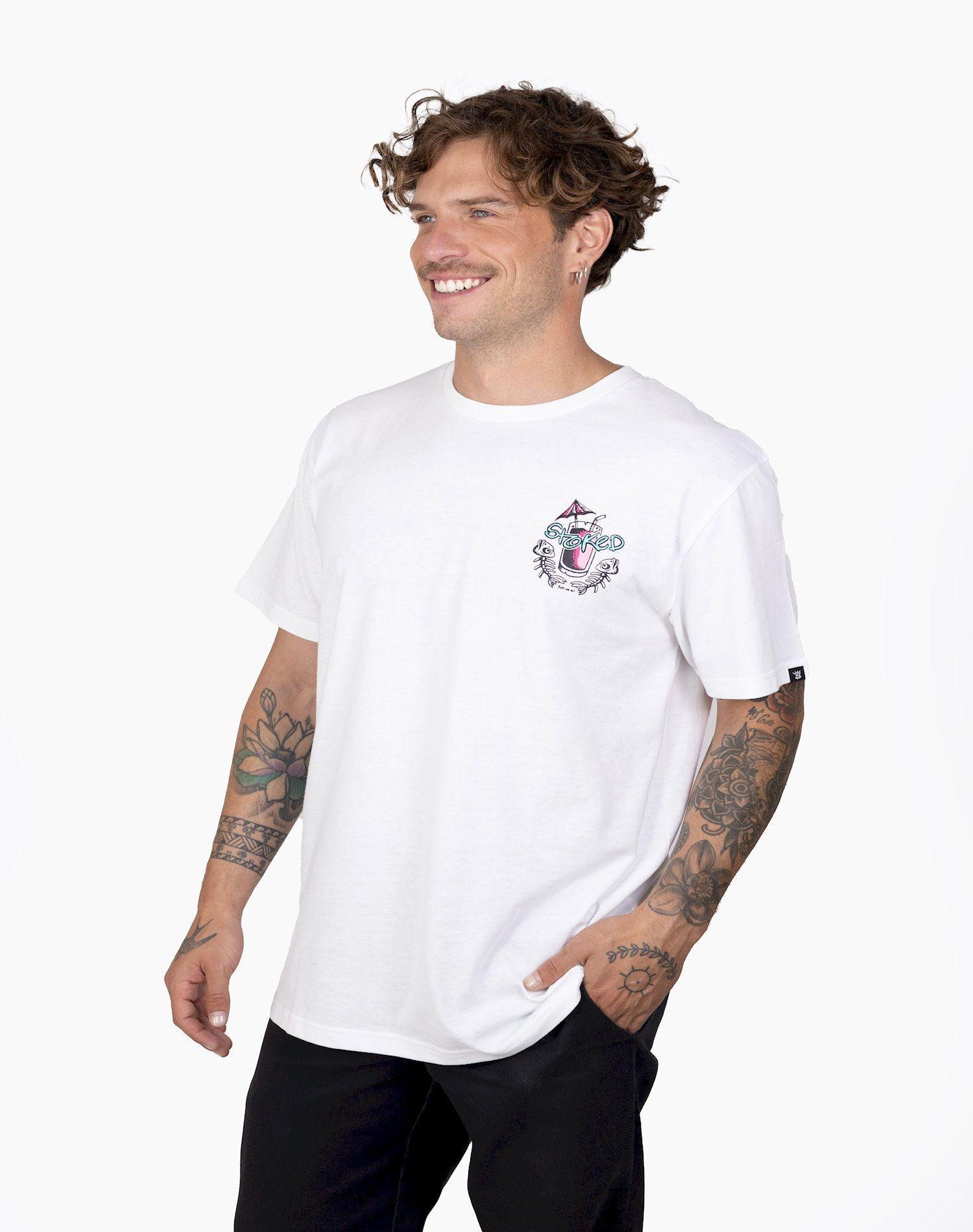 Polera Stoked Hombre Shark Blanco-1