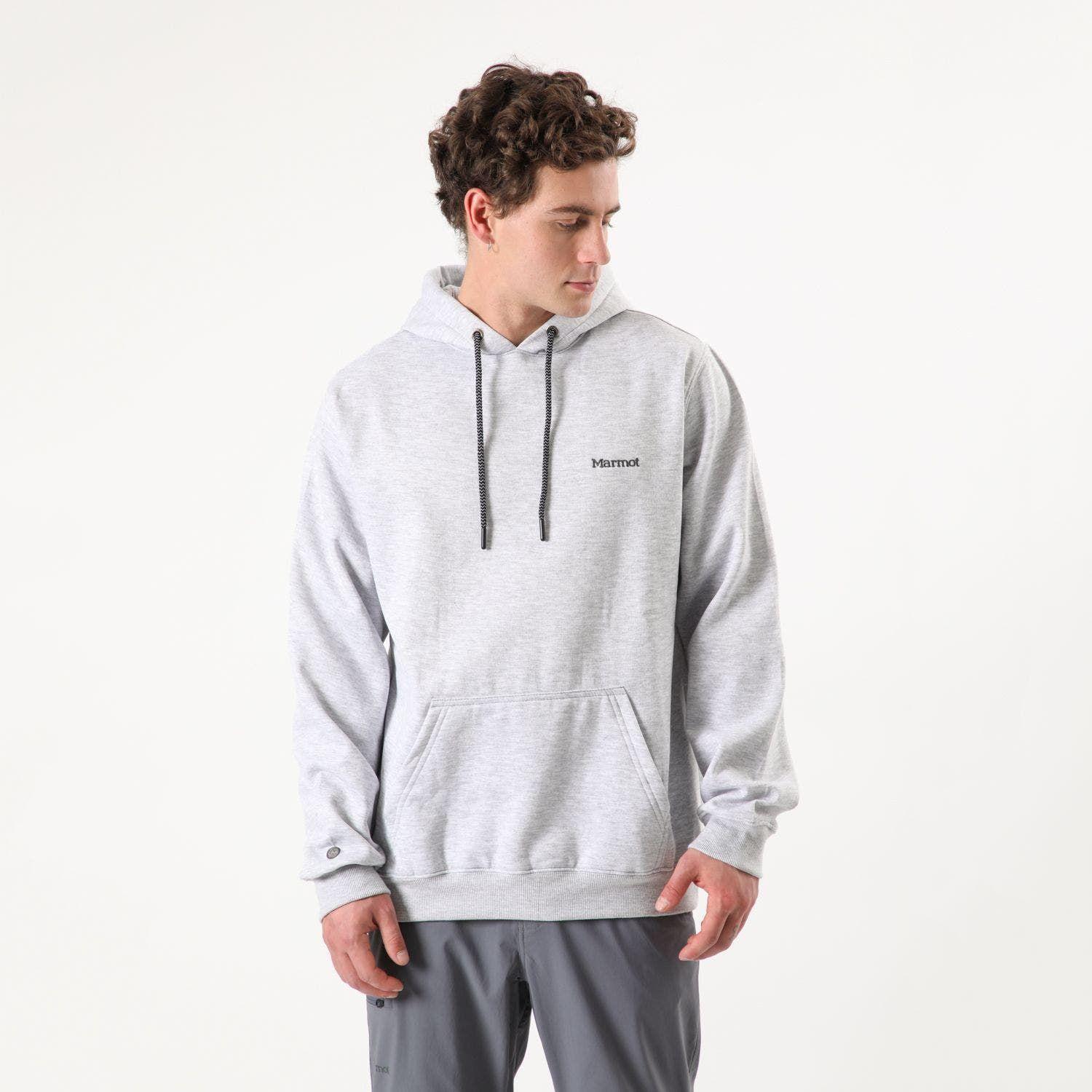 Poleron Marmot Hombre Chest Logo Hoody Gris-0