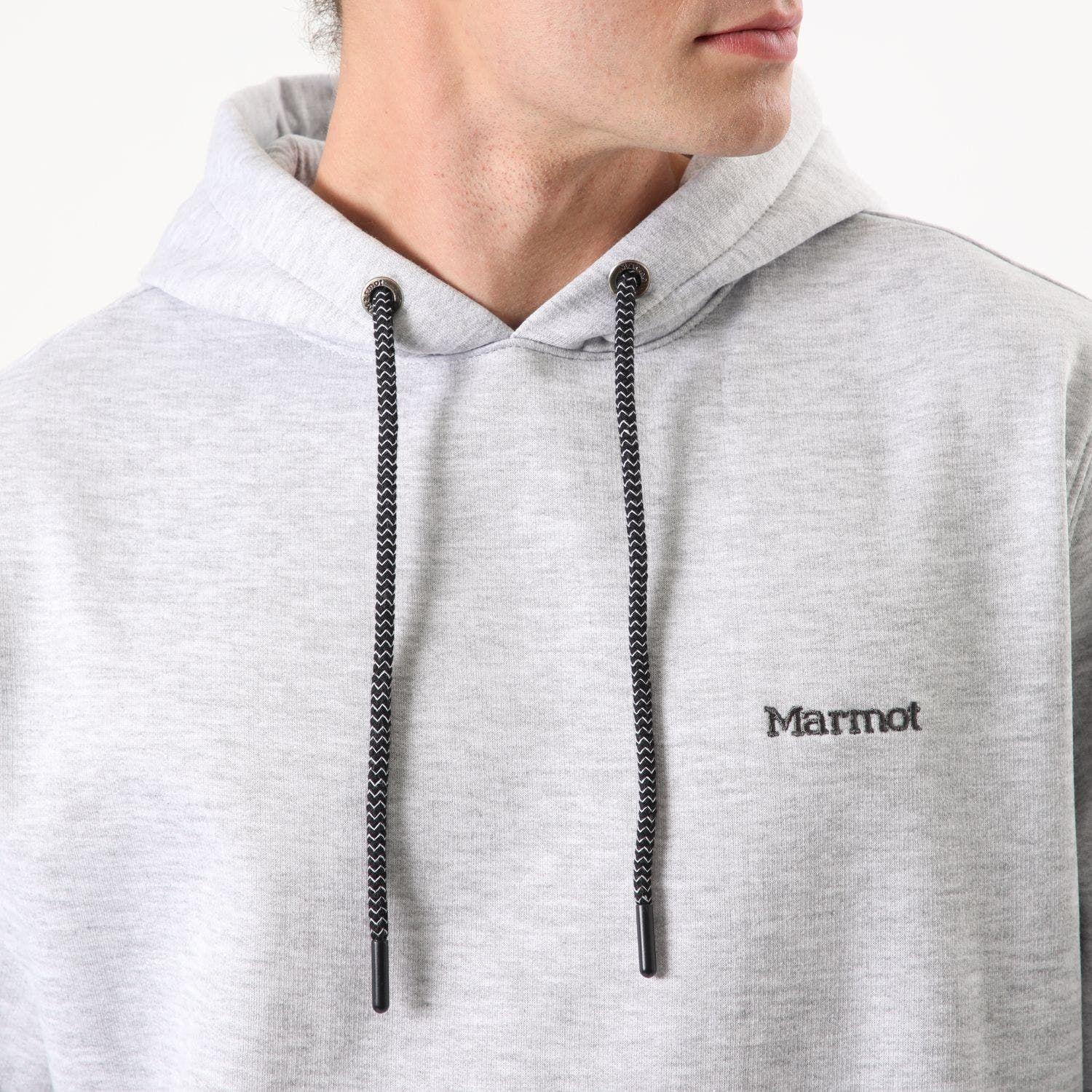 Poleron Marmot Hombre Chest Logo Hoody Gris-3