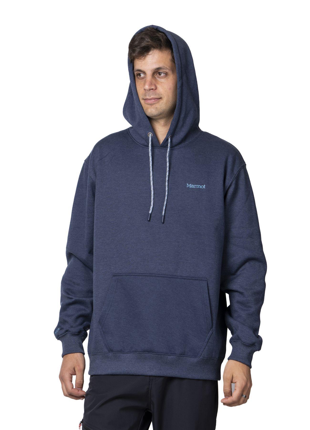 Polerón Hombre Marmot Chest Logo Hoody Azul-0