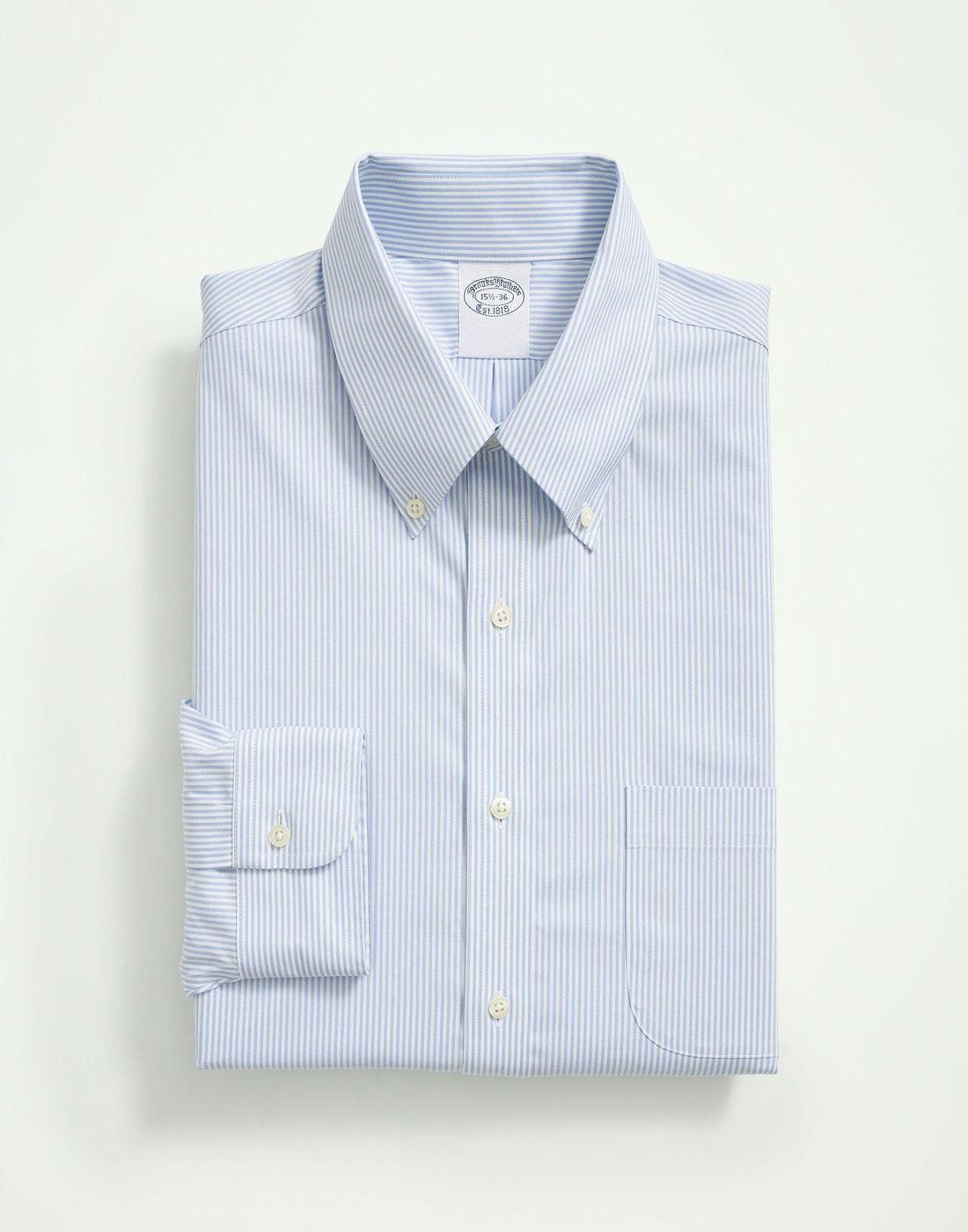Camisa Brooks Brothers Hombre Ds Ni Sppt Pbd Reg - Candy Stp Azul-0