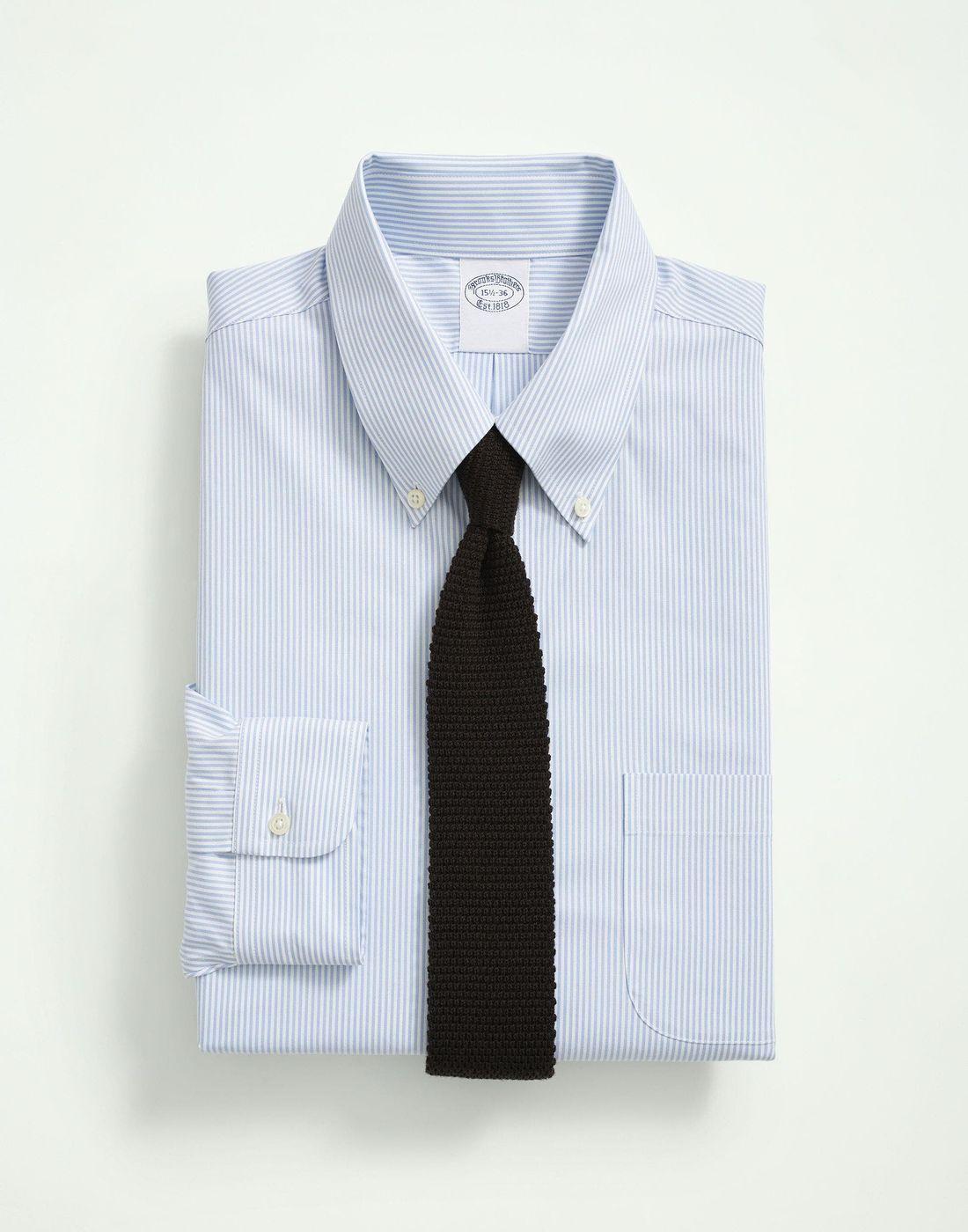 Camisa Brooks Brothers Hombre Ds Ni Sppt Pbd Reg - Candy Stp Azul-1