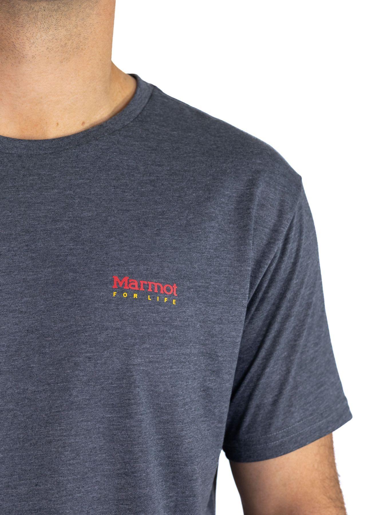 Polera Marmot Hombre For Life Chest Logo Tee Gris-3