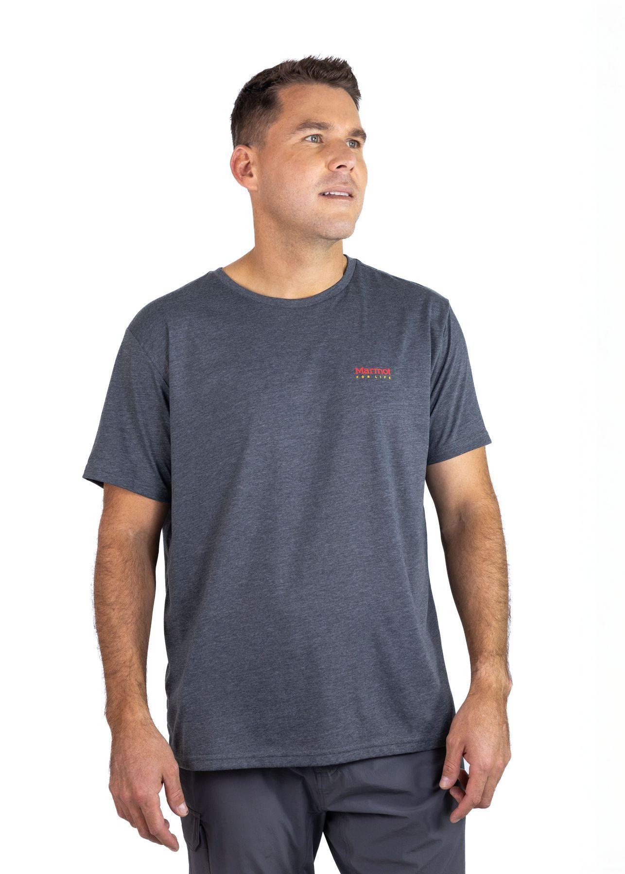 Polera Marmot Hombre For Life Chest Logo Tee Gris-5