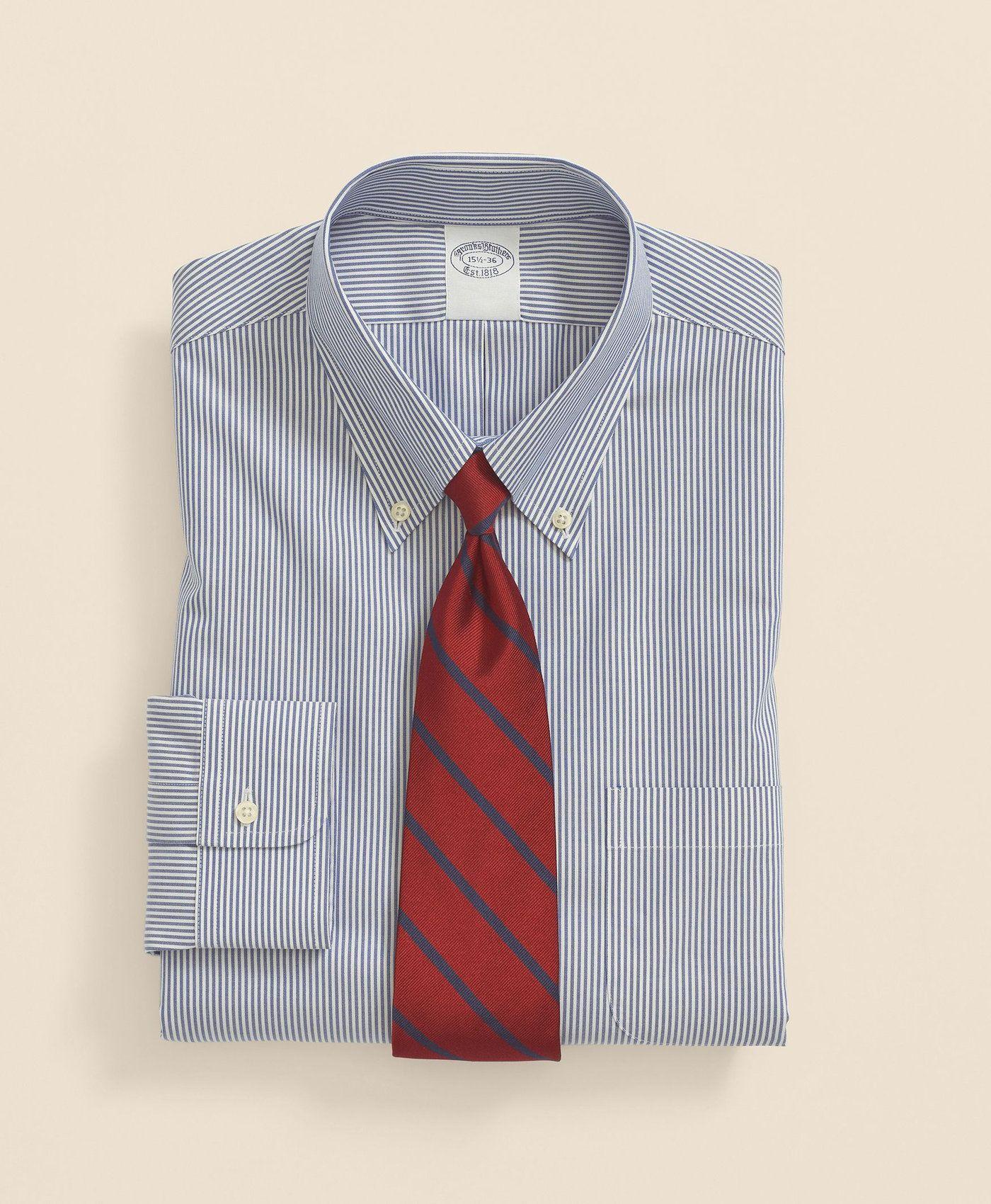 Camisa Brooks Brothers Hombre Sppt Pbd Slim Candy Stp Azul-1