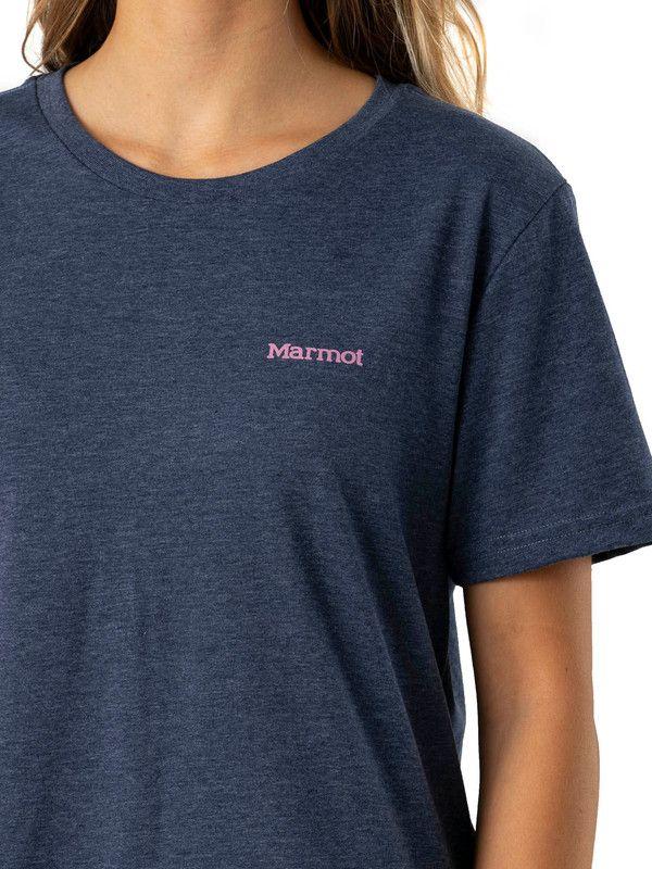 Polera Mujer Marmot Chest Logo Tee Carbón-3