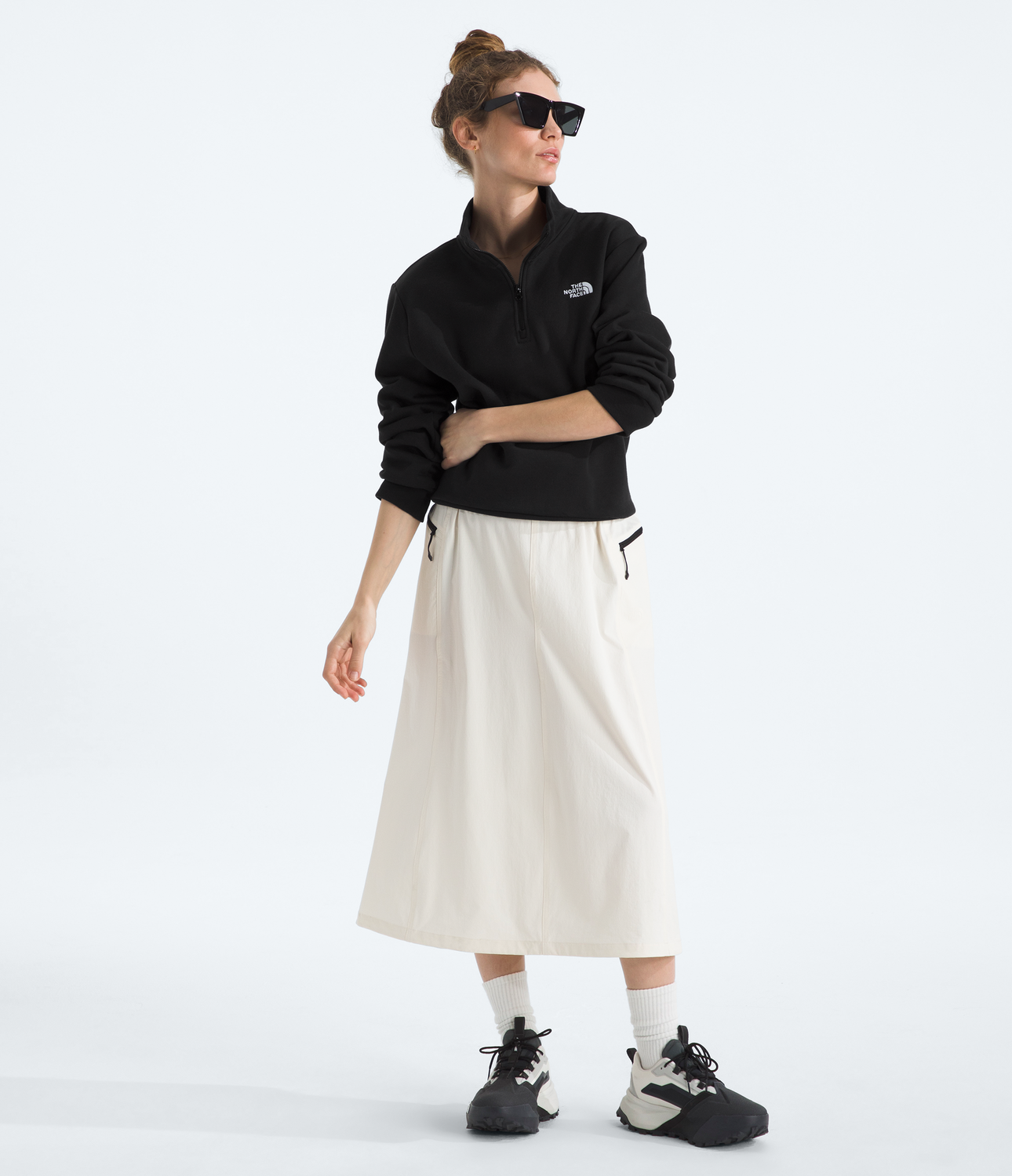 Poleron Evo Simple Dome 1/4 Zip Mujer Negro-2