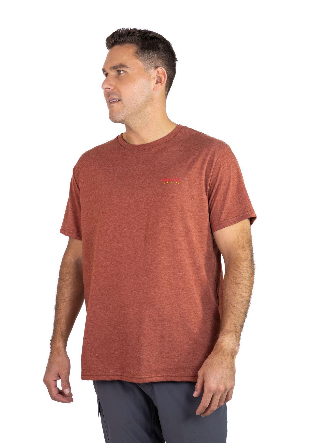 Polera Marmot Hombre For Life Chest Logo Tee Naranjo-1