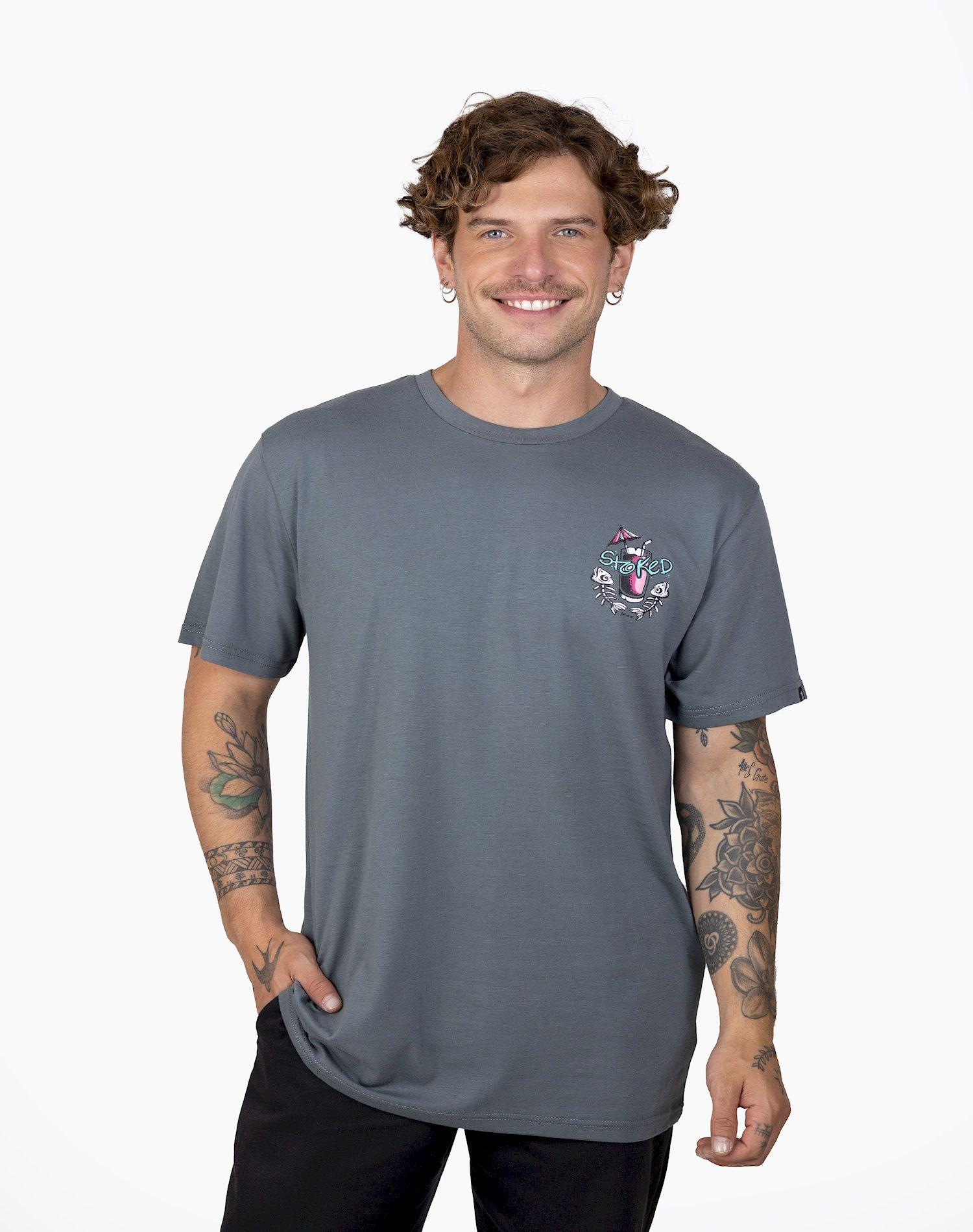 Polera Stoked Hombre Shark Gris-0