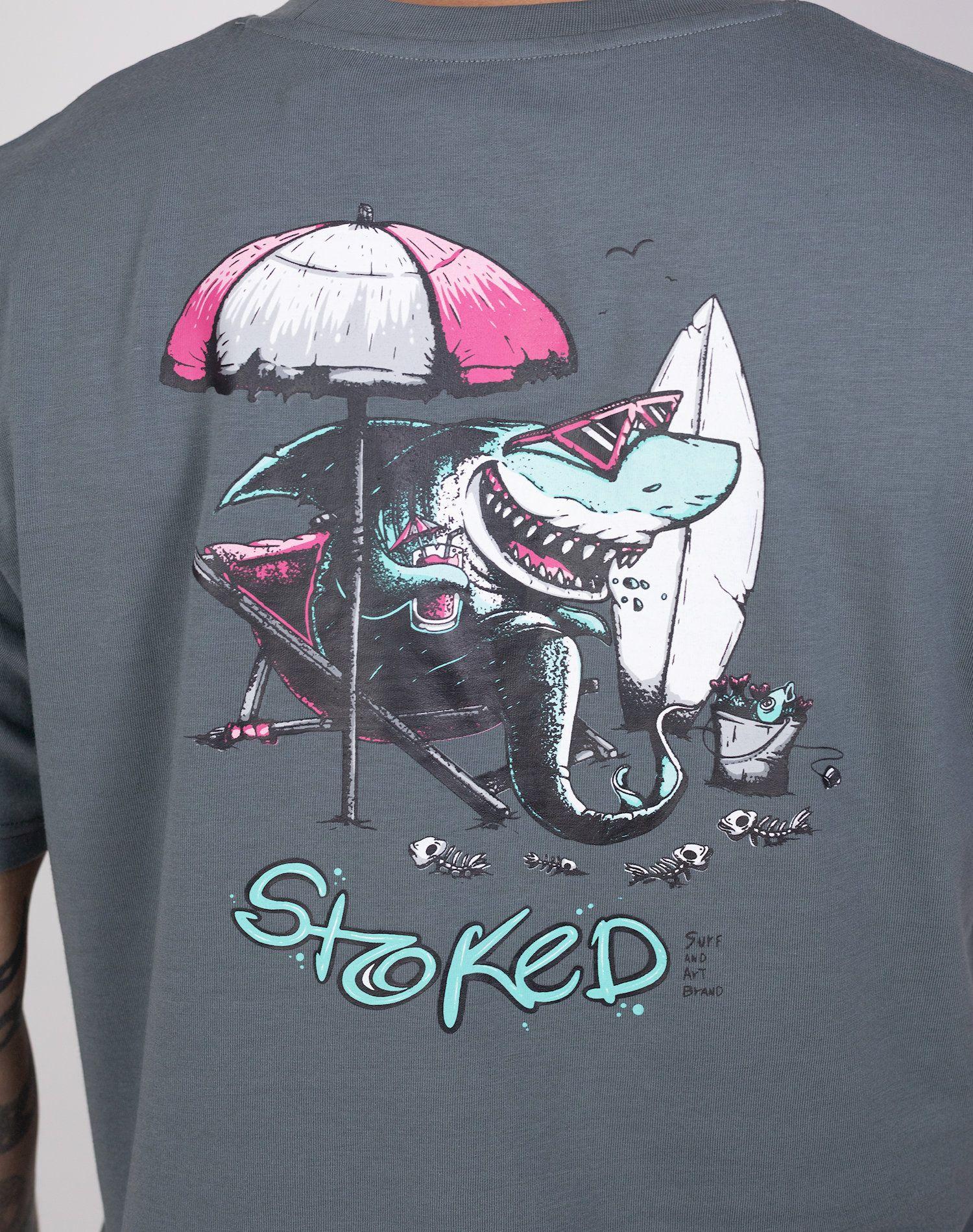 Polera Stoked Hombre Shark Gris-3