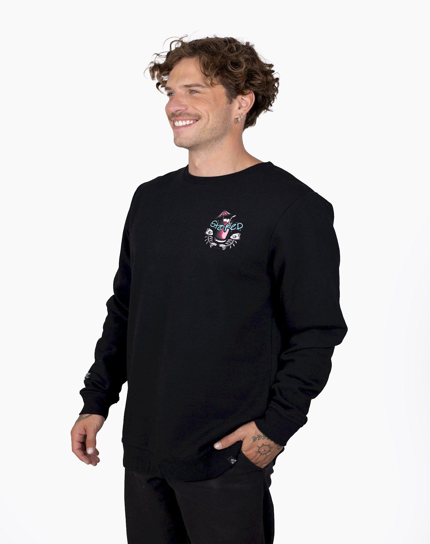 Poleron Stoked Hombre Shark Negro-1