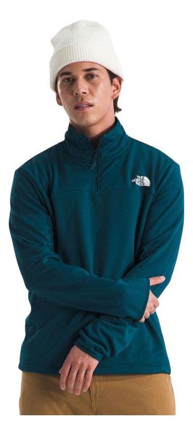 Polar Hombre The North Face Cedar Trail Grid 1/4 Zip Verde-0