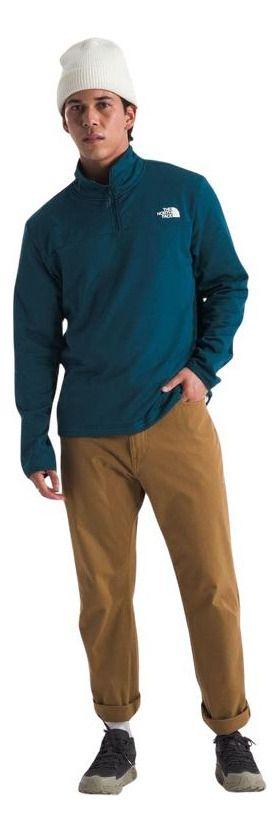 Polar Hombre The North Face Cedar Trail Grid 1/4 Zip Verde-2