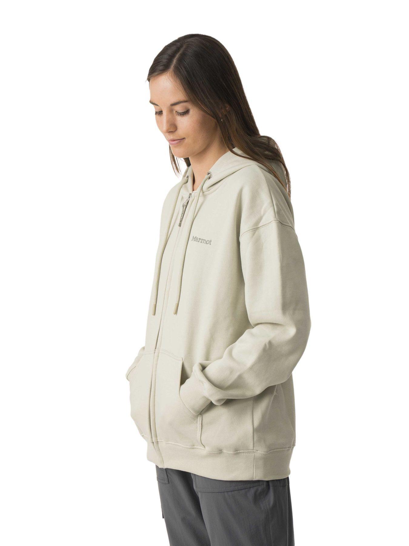 Polerón Marmot Mujer Chest Logo Fullzip Gris-1